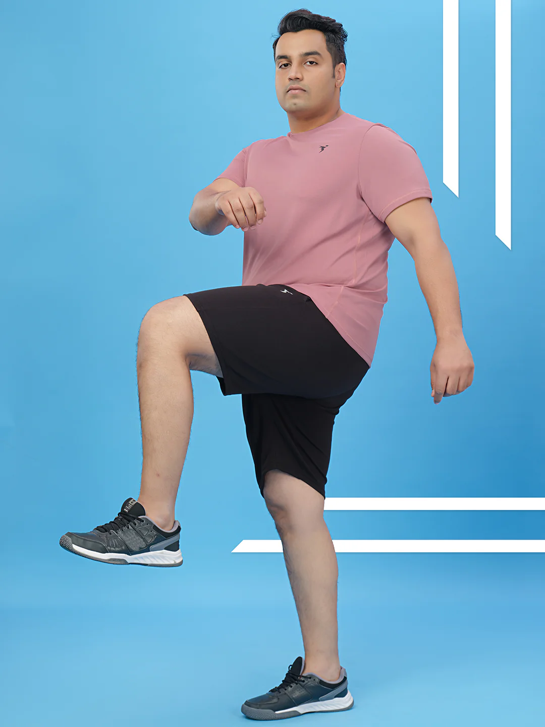 Men Plus Size Solid Active T-shirt with TECHNO COOL+ - Image 5