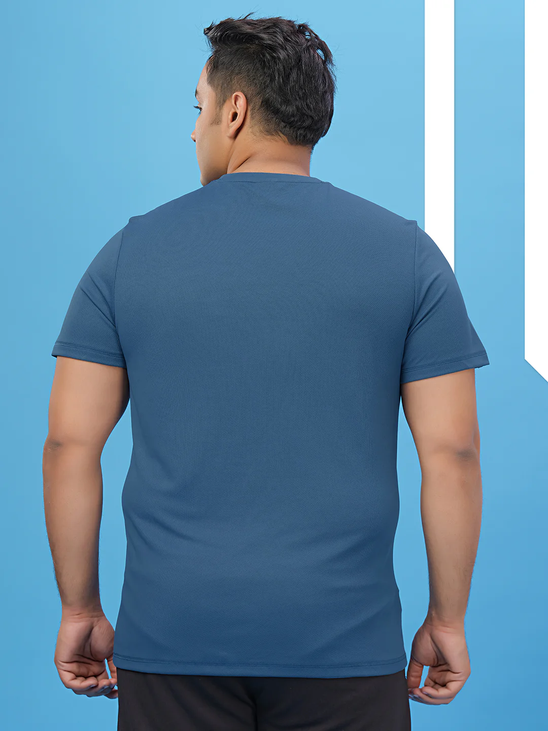 Men Plus Size Solid Active T-shirt with TECHNO COOL+ - Image 3