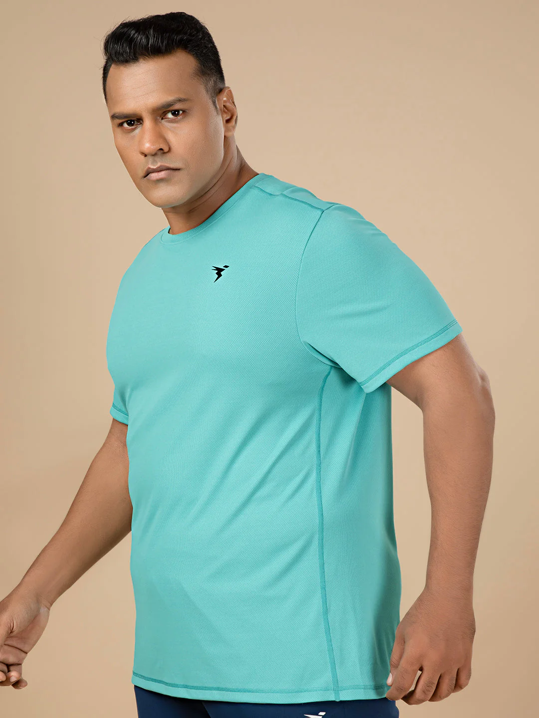 Men Plus Size Solid Active T-shirt with TECHNO COOL+ - Image 3
