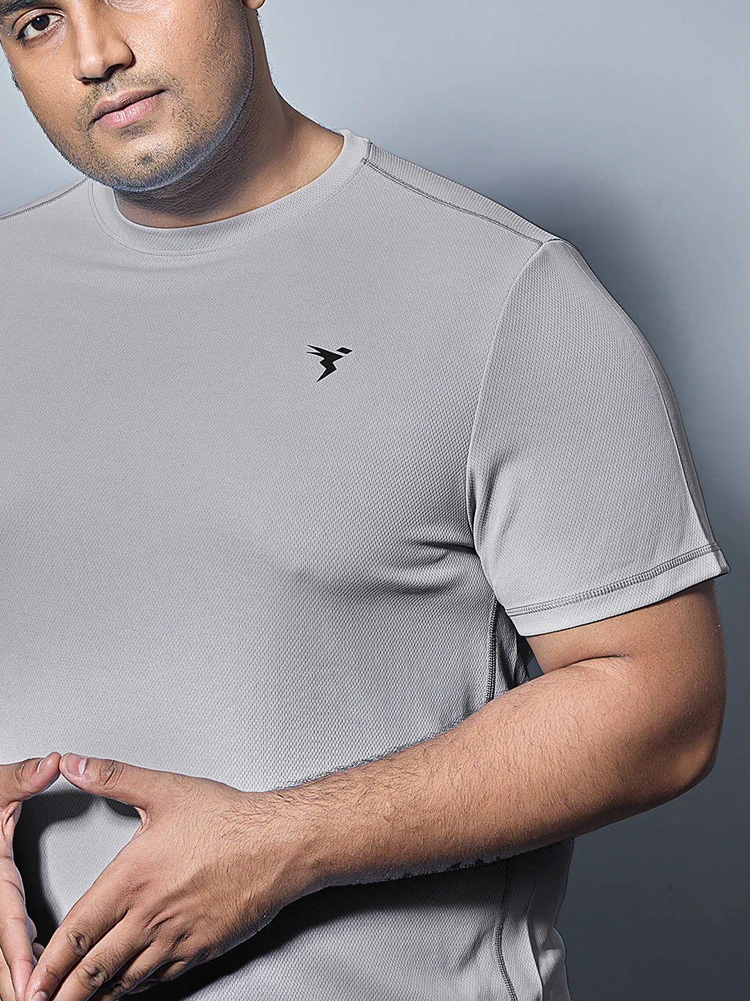 Men Plus Size Solid Active T-shirt with TECHNO COOL+ - Image 4