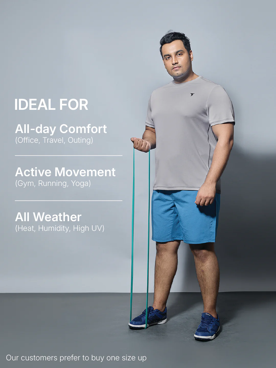 Men Plus Size Solid Active T-shirt with TECHNO COOL+ - Image 5