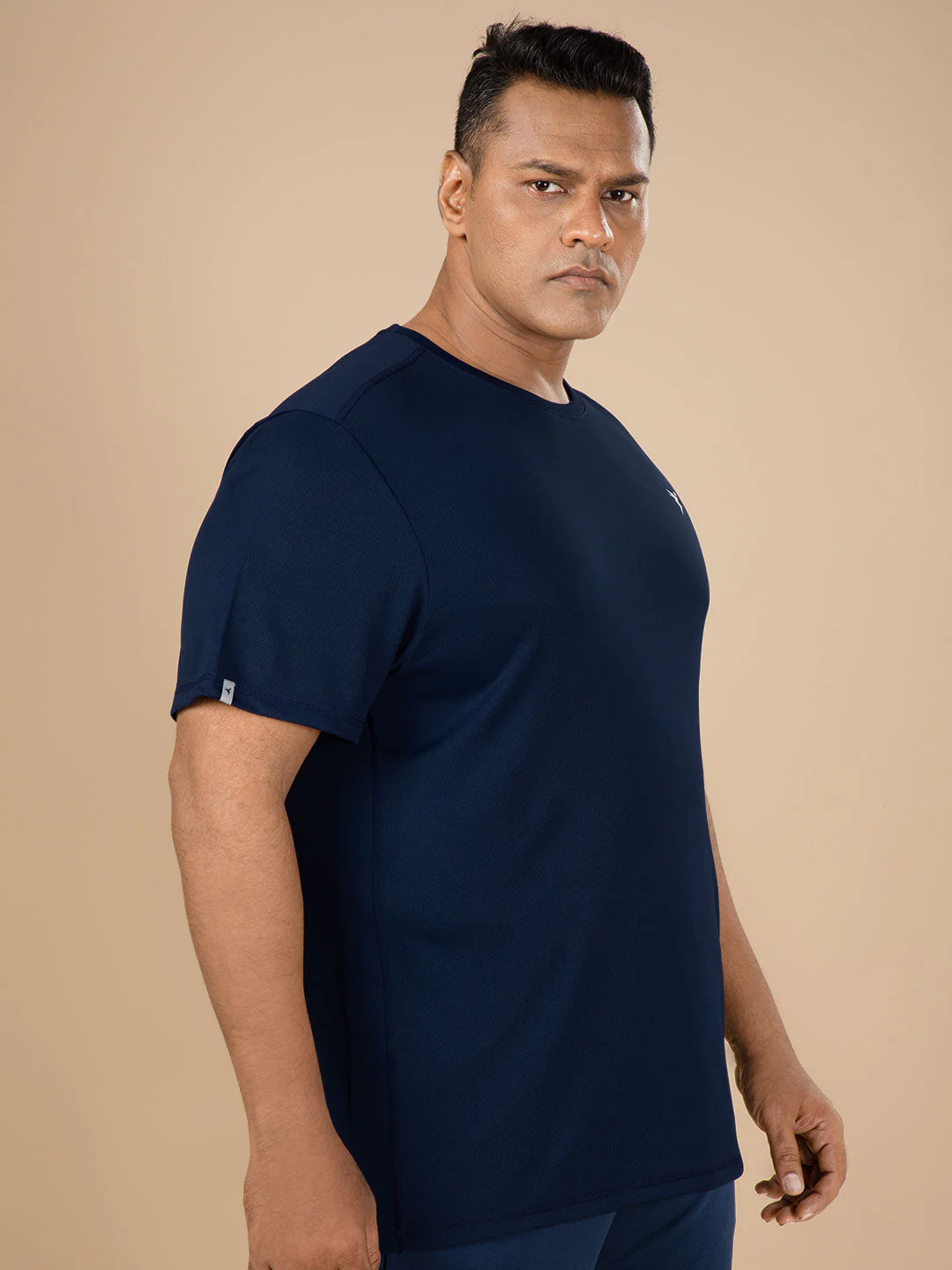 Men Plus Size Solid Active T-shirt with TECHNO COOL+ - Image 3