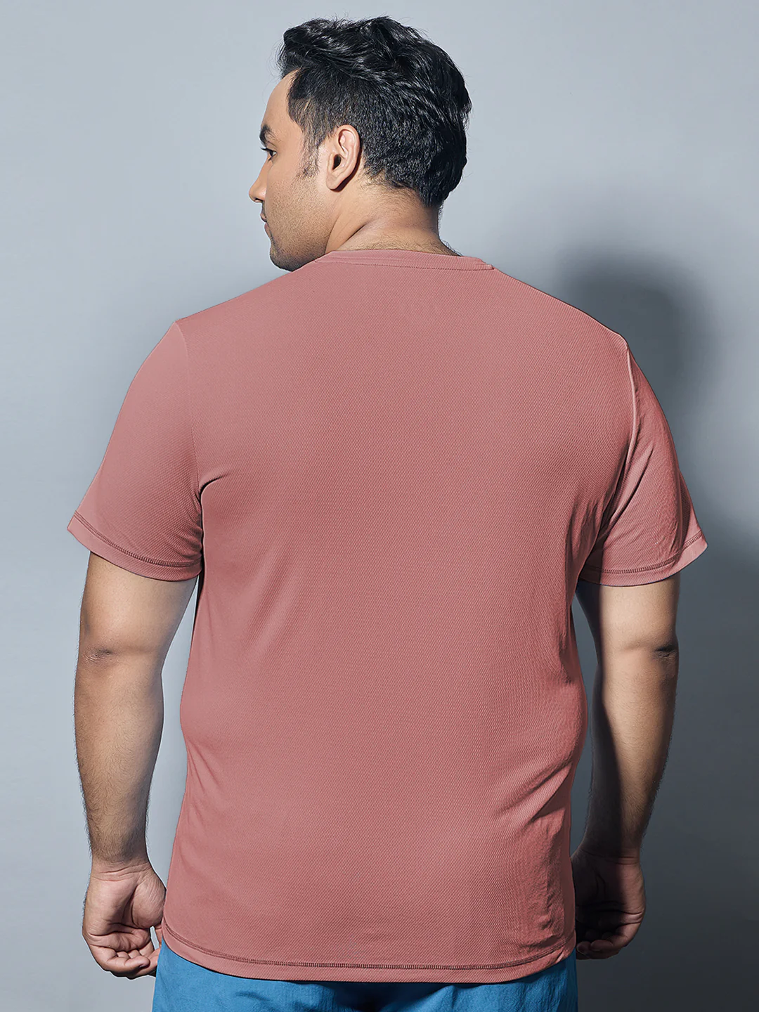 Men Plus Size Solid Active T-shirt with TECHNO COOL+ - Image 3
