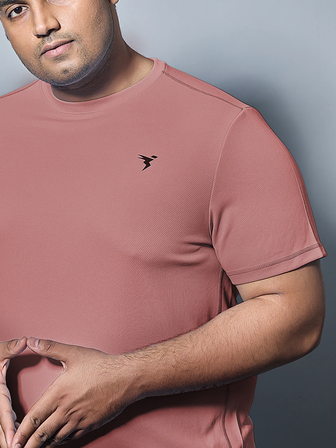 Men Plus Size Solid Active T-shirt with TECHNO COOL+ - Image 4