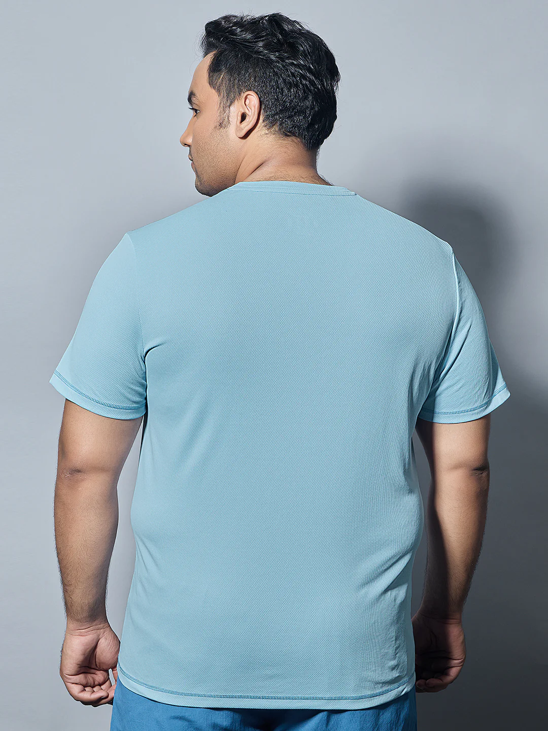 Men Plus Size Solid Active T-shirt with TECHNO COOL+ - Image 3