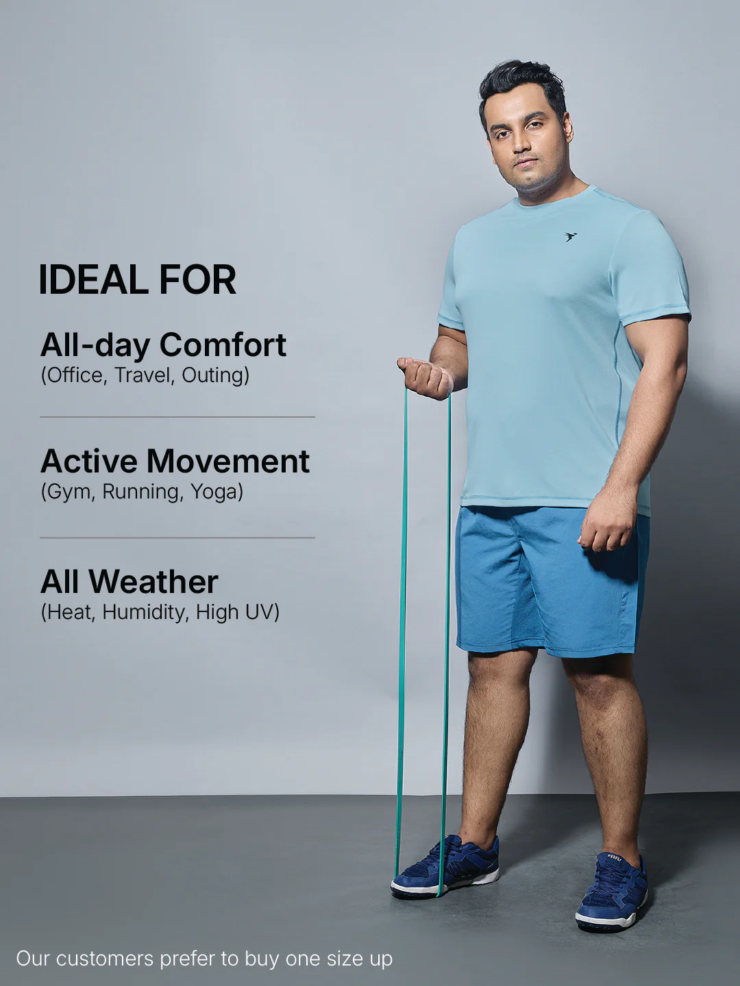 Men Plus Size Solid Active T-shirt with TECHNO COOL+ - Image 4