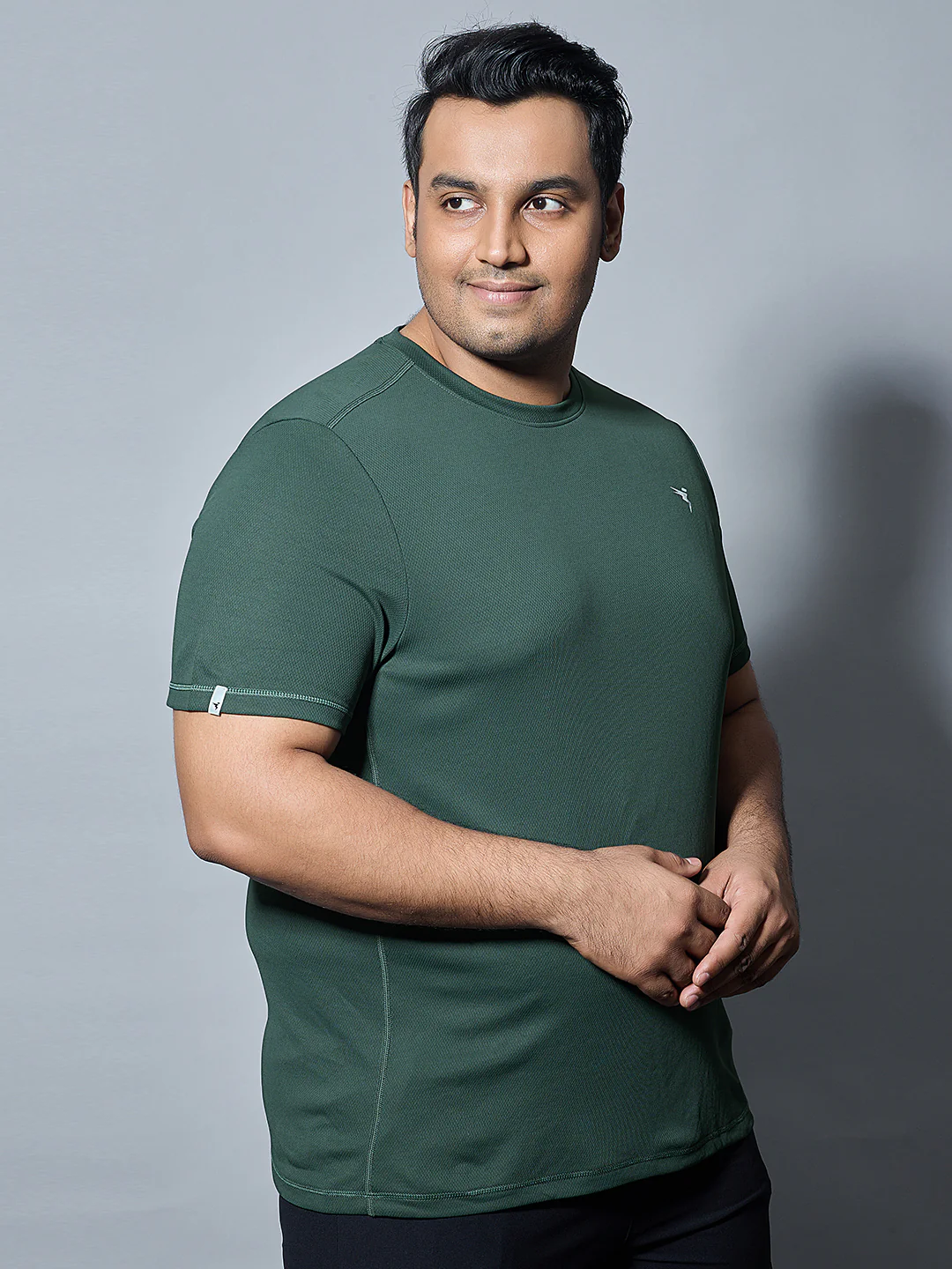 Men Plus Size Solid Active T-shirt with TECHNO COOL+ - Image 4