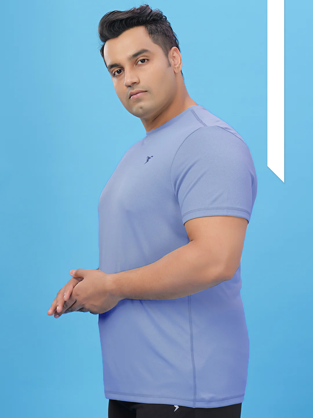 Men Plus Size Solid Active T-shirt with TECHNO COOL+ - Image 2