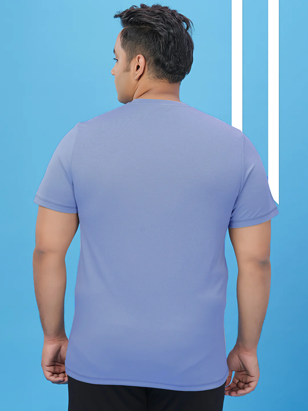 Men Plus Size Solid Active T-shirt with TECHNO COOL+ - Image 3