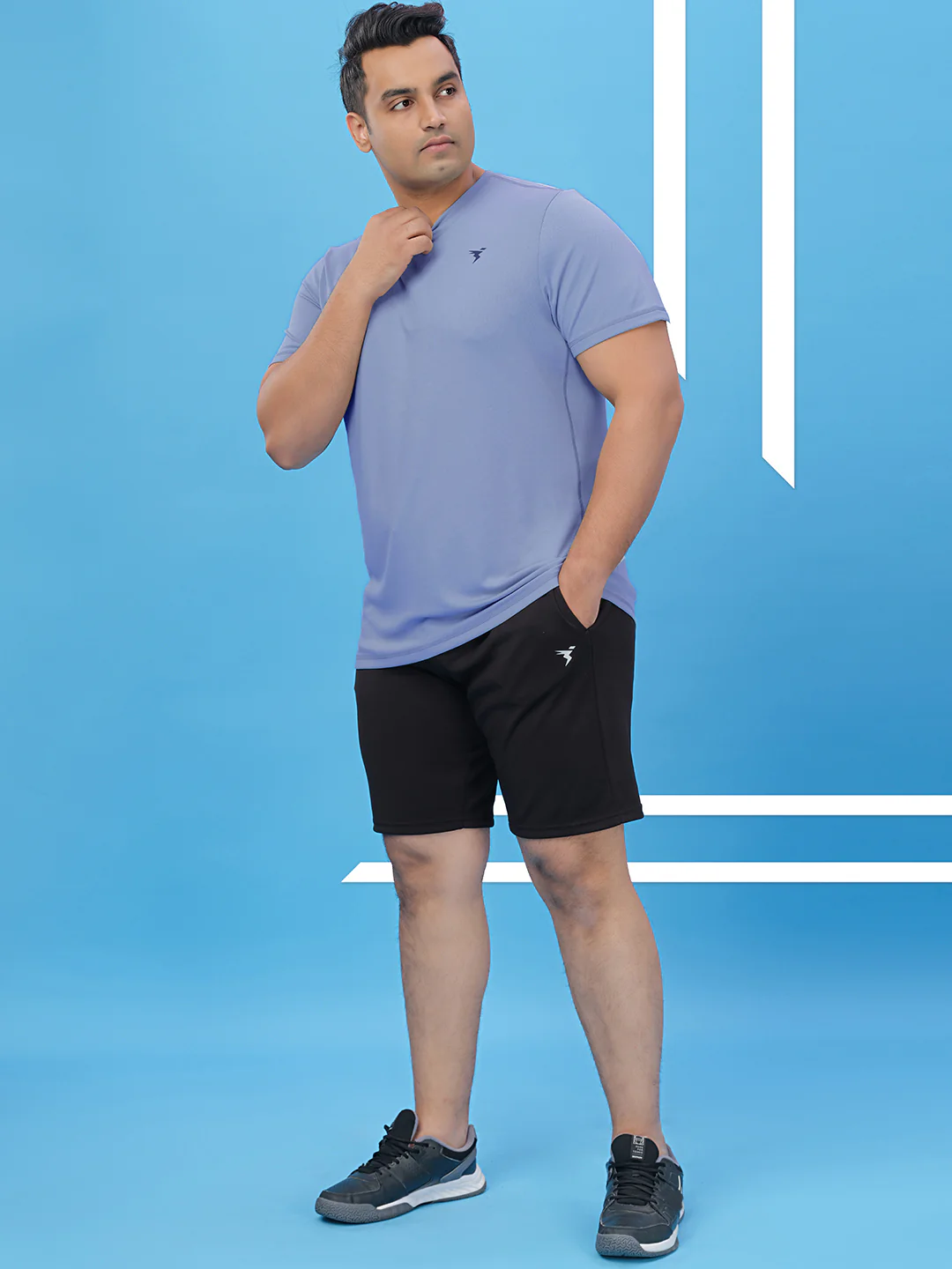 Men Plus Size Solid Active T-shirt with TECHNO COOL+ - Image 4