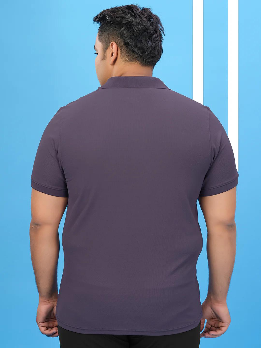 Men Plus Size Solid Polo T-shirt with MATPIQ - Image 3