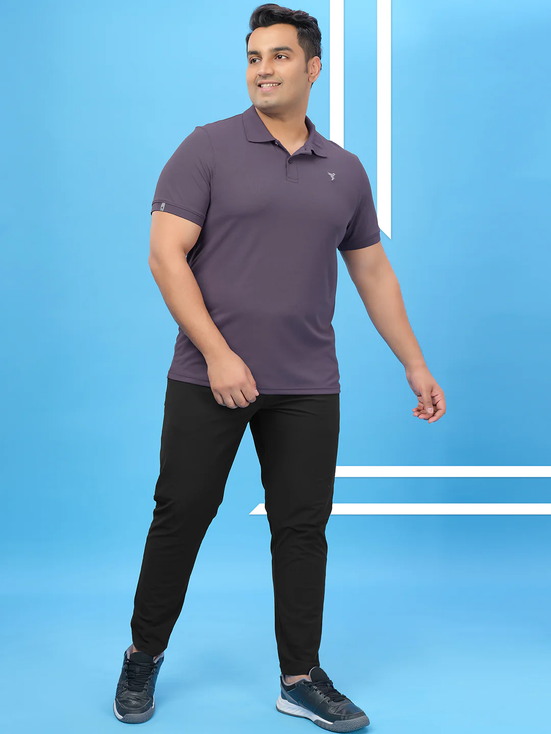 Men Plus Size Solid Polo T-shirt with MATPIQ - Image 4