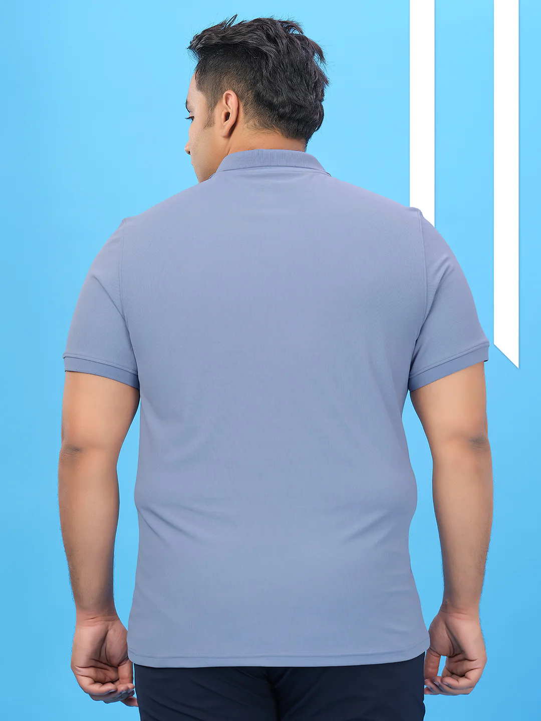 Men Plus Size Solid Polo T-shirt with MATPIQ - Image 2