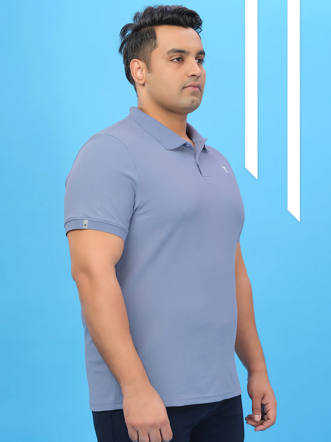 Men Plus Size Solid Polo T-shirt with MATPIQ - Image 3
