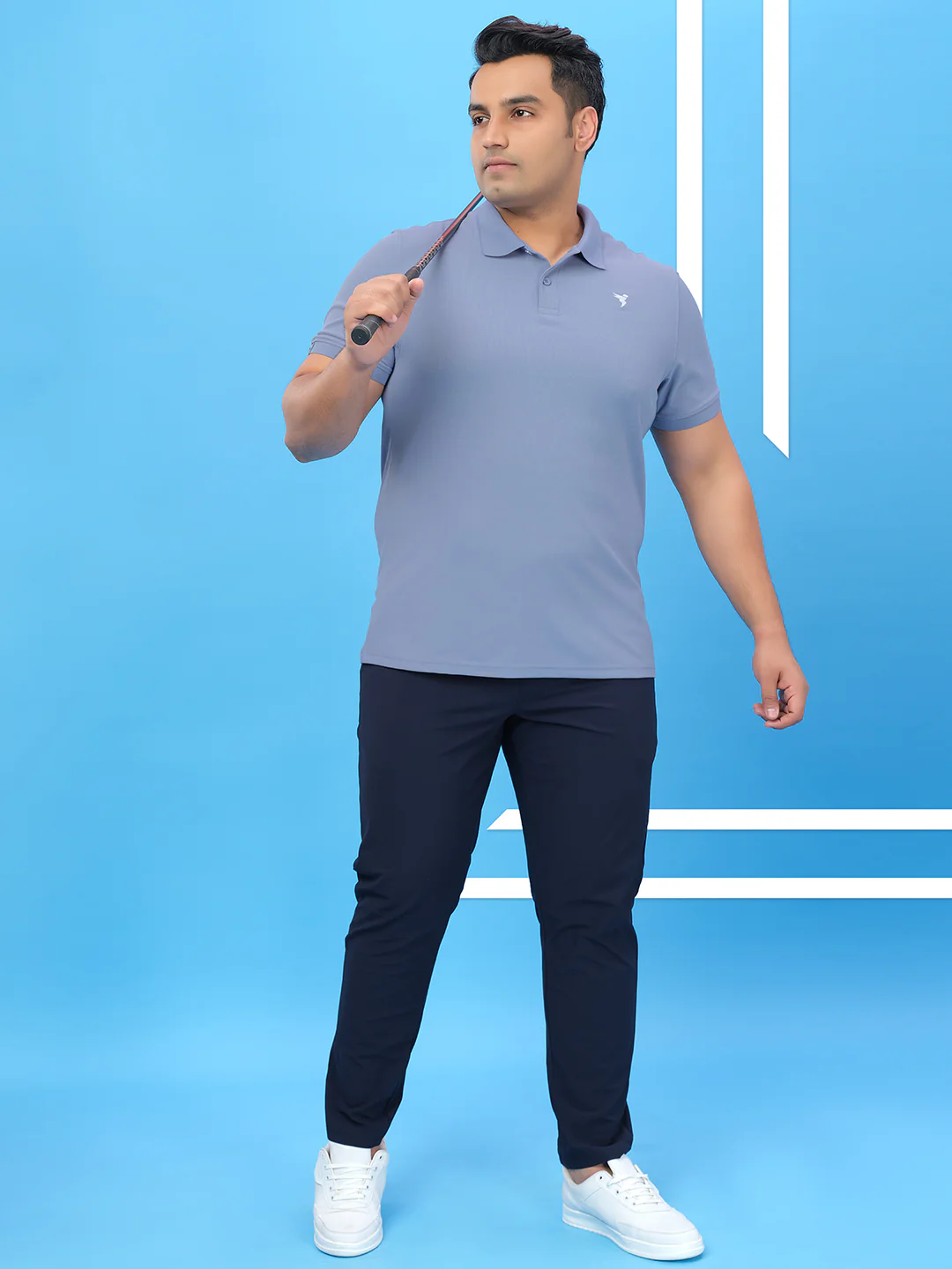 Men Plus Size Solid Polo T-shirt with MATPIQ - Image 4