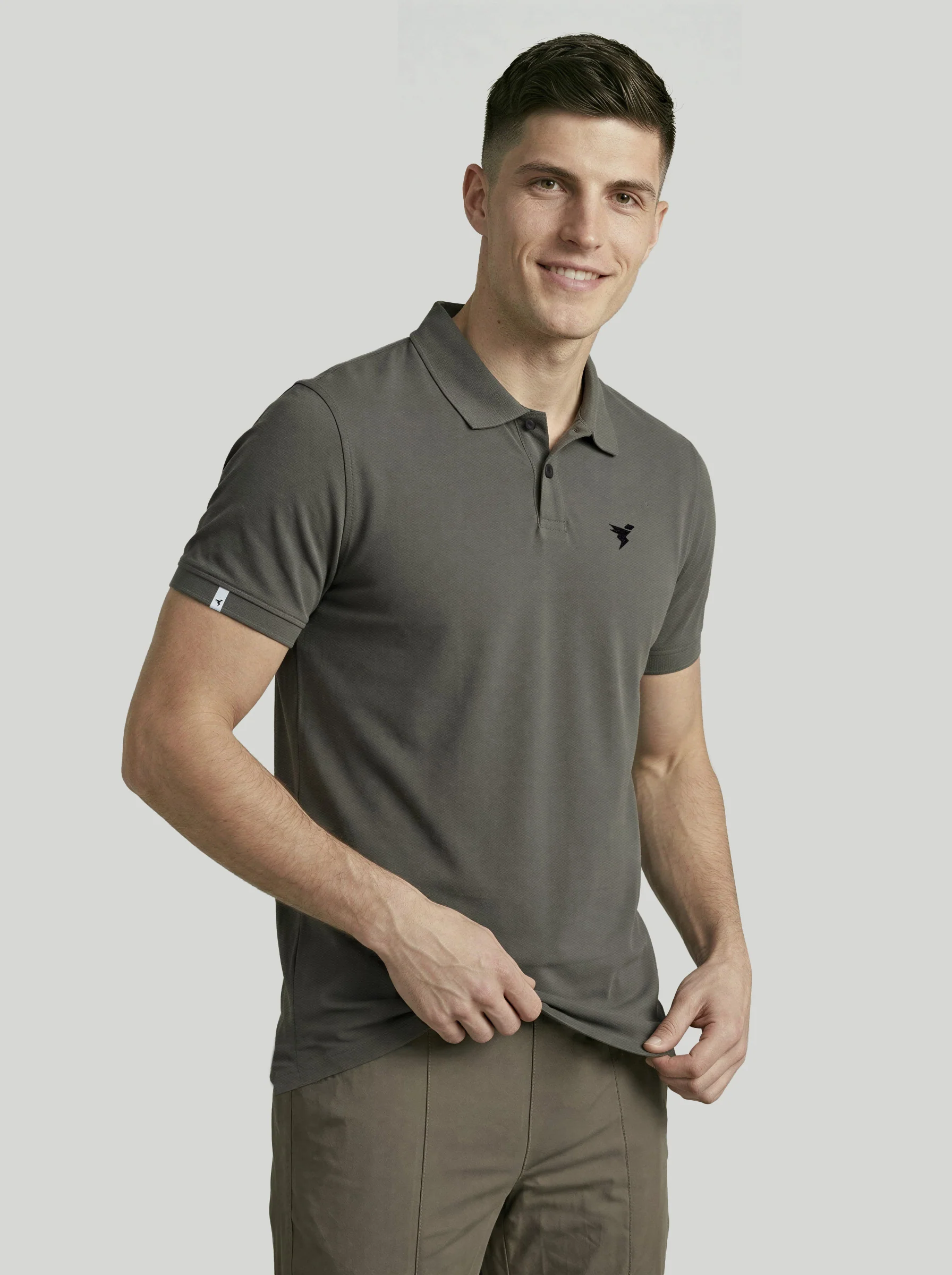 Men Plus Size Solid Polo T-shirt with MATPIQ