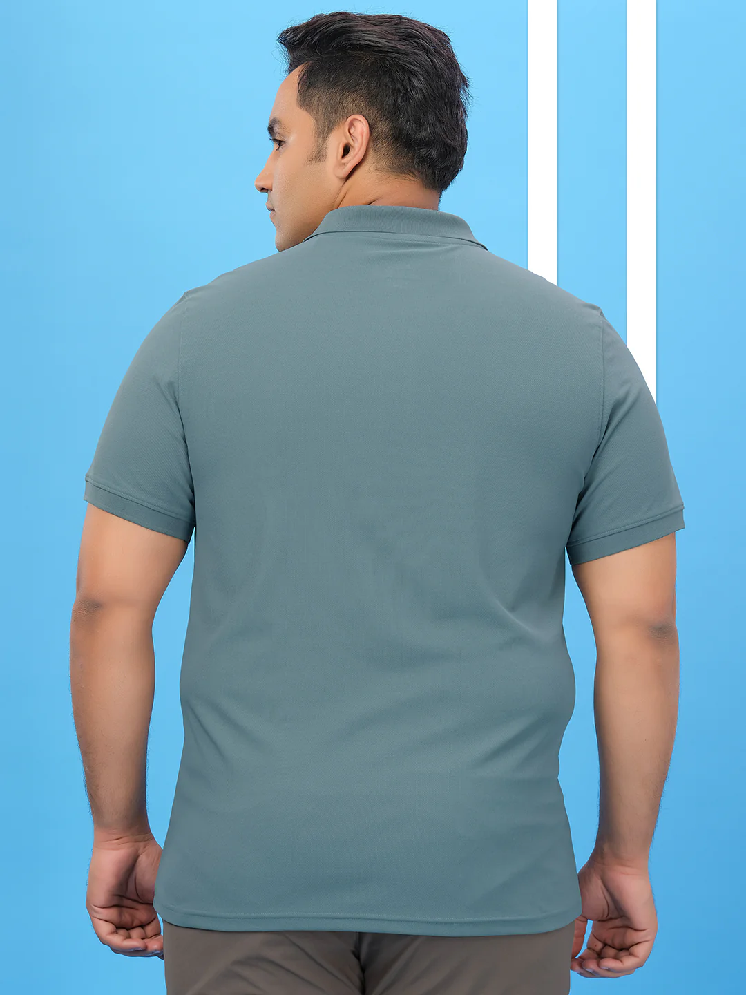 Men Plus Size Solid Polo T-shirt with MATPIQ - Image 4