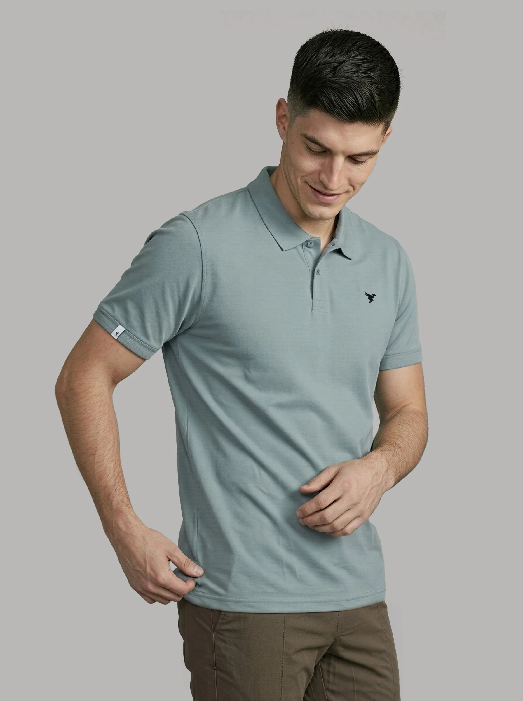 Men Plus Size Solid Polo T-shirt with MATPIQ - Image 2