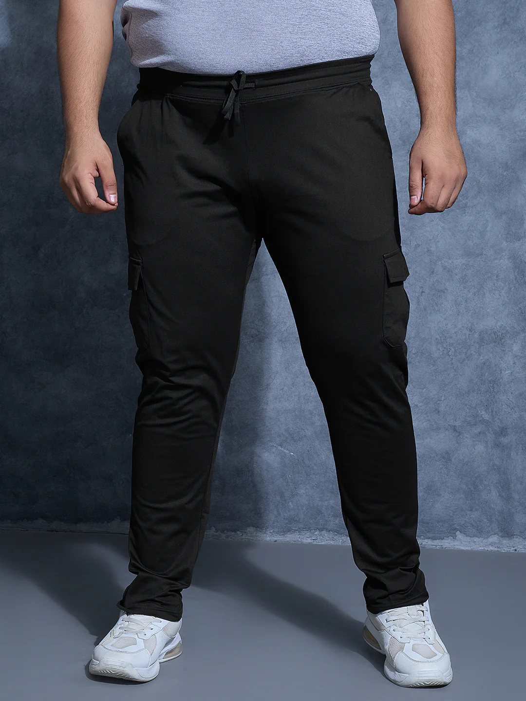 Men Plus Size Solid Relax Fit Cargo Trackpants with DURACOOL+ - Image 2