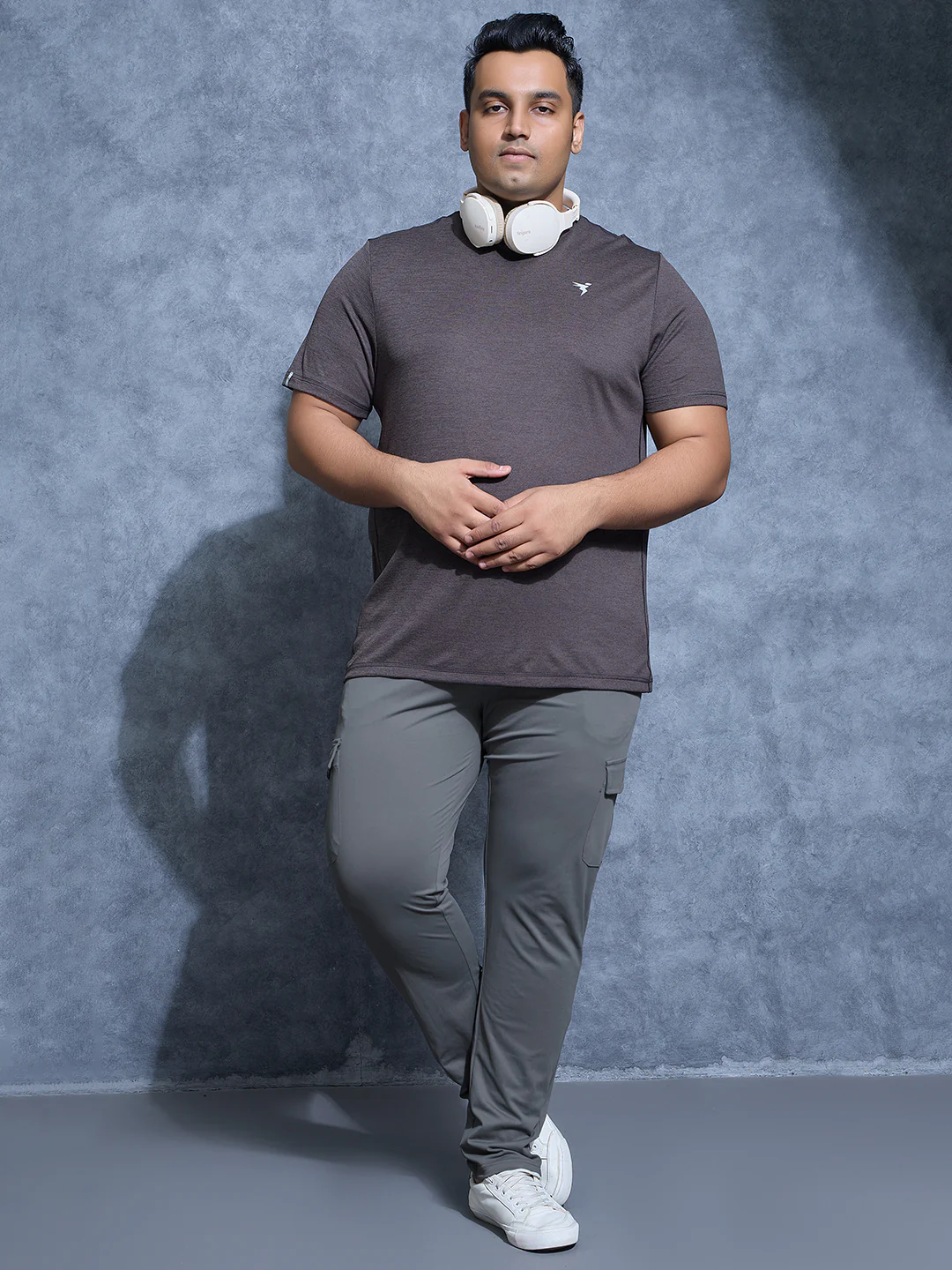 Men Plus Size Solid Relax Fit Cargo Trackpants with DURACOOL+ - Image 4