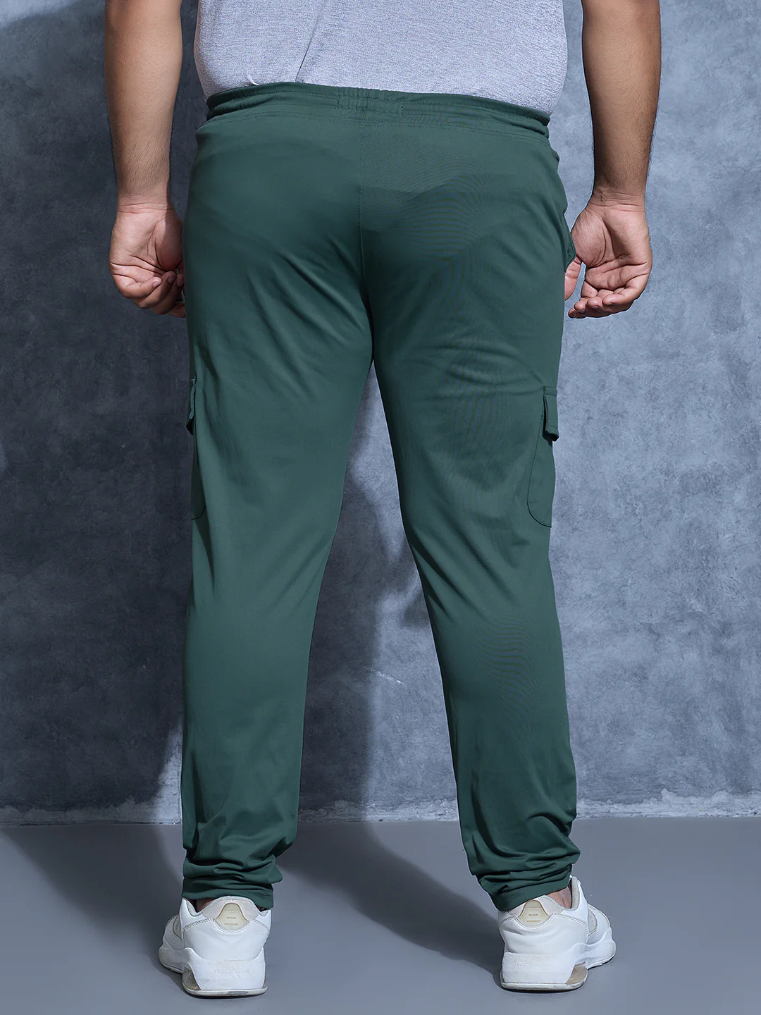 Men Plus Size Solid Relax Fit Cargo Trackpants with DURACOOL+ - Image 3