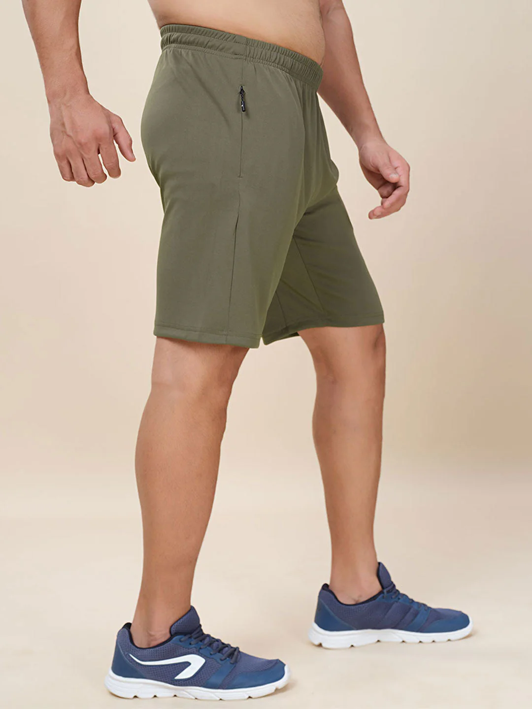 Men Plus Size Solid Slim Fit Active Shorts with TECHNO DRY - Image 3