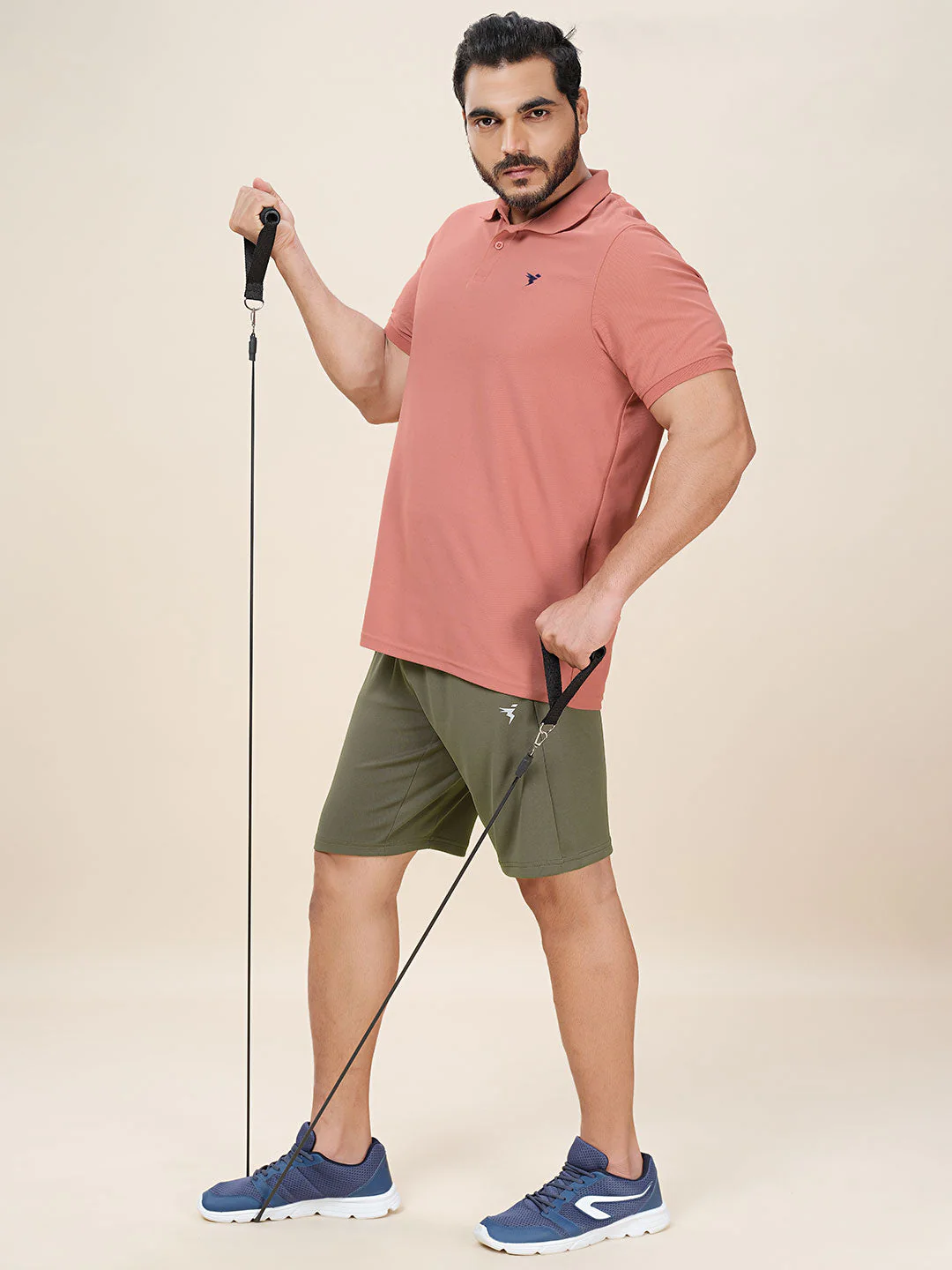 Men Plus Size Solid Slim Fit Active Shorts with TECHNO DRY - Image 4