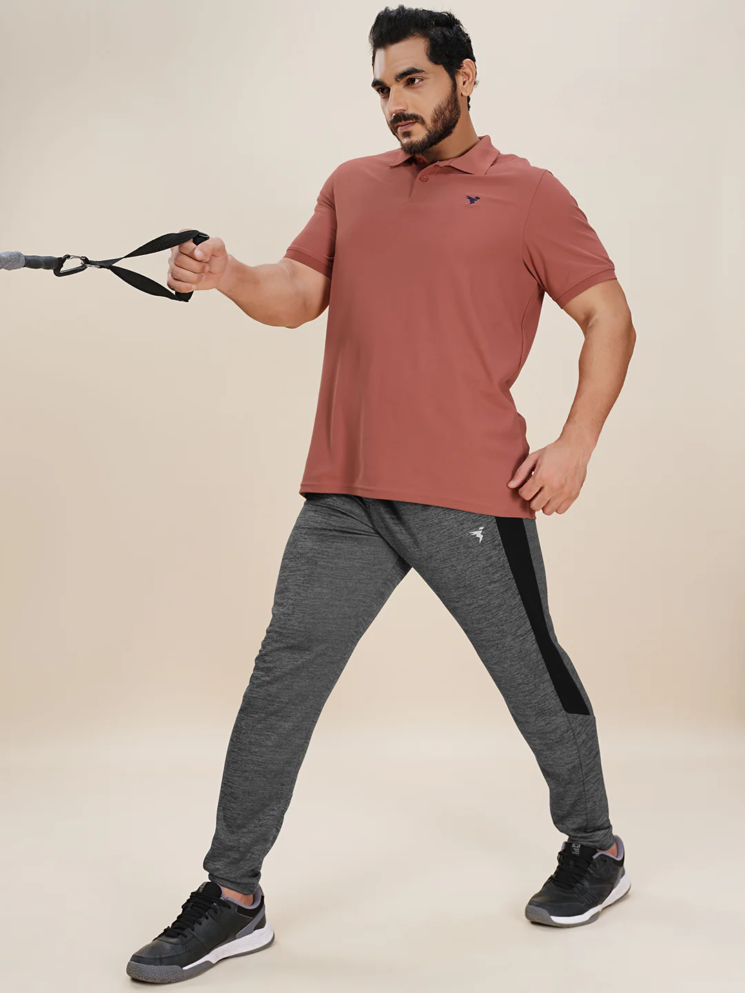 Men Plus Size Solid Slim Fit Active Trackpants - Image 4