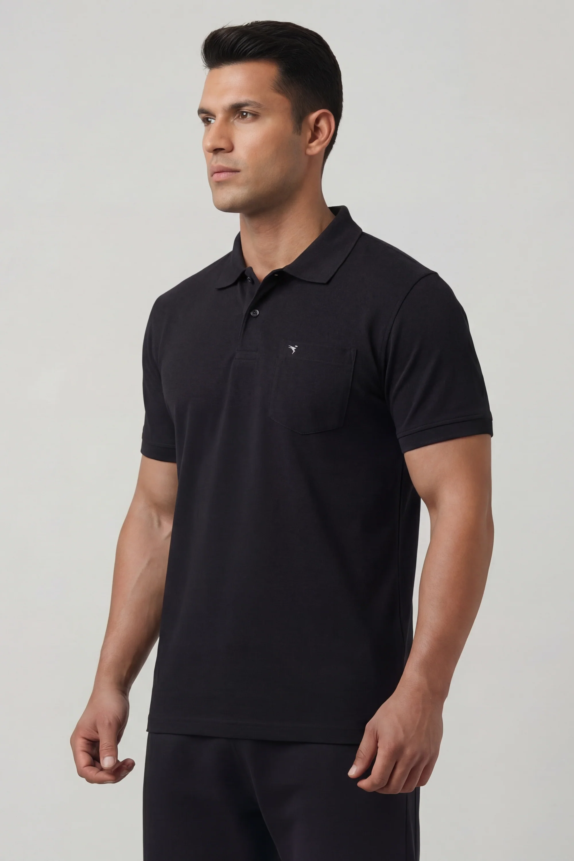 Men Plus Size Solid Slim Fit Polo T-shirt with MATPIQ - Image 3