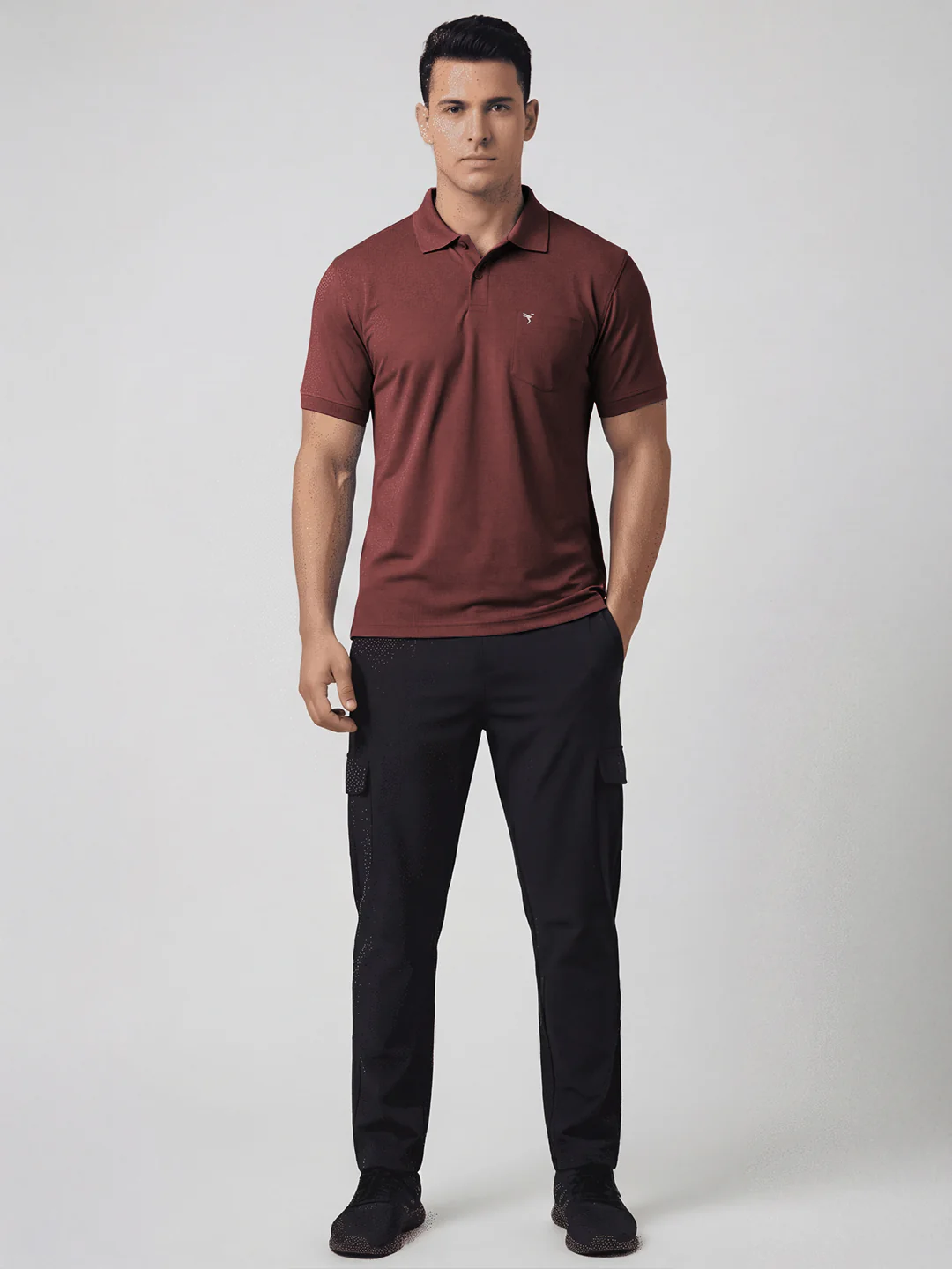Men Plus Size Solid Slim Fit Polo T-shirt with MATPIQ - Image 5