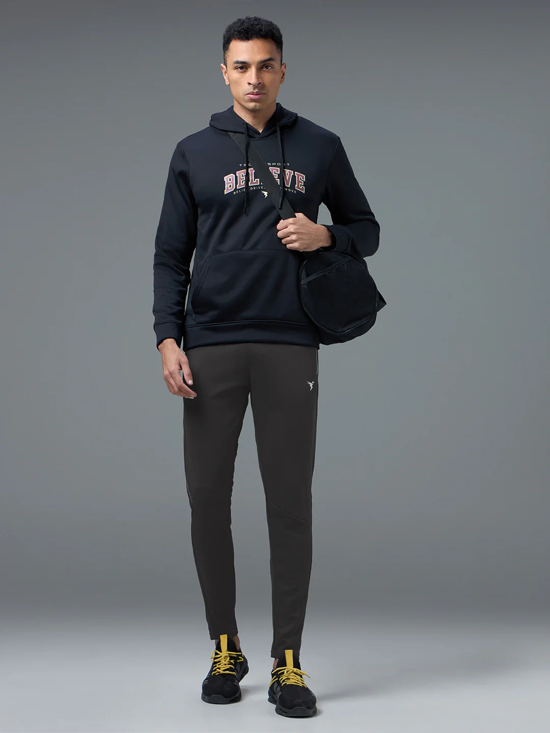 Men Plus Size Solid Slim Fit Trackpants with TECHNO DRY - Image 6