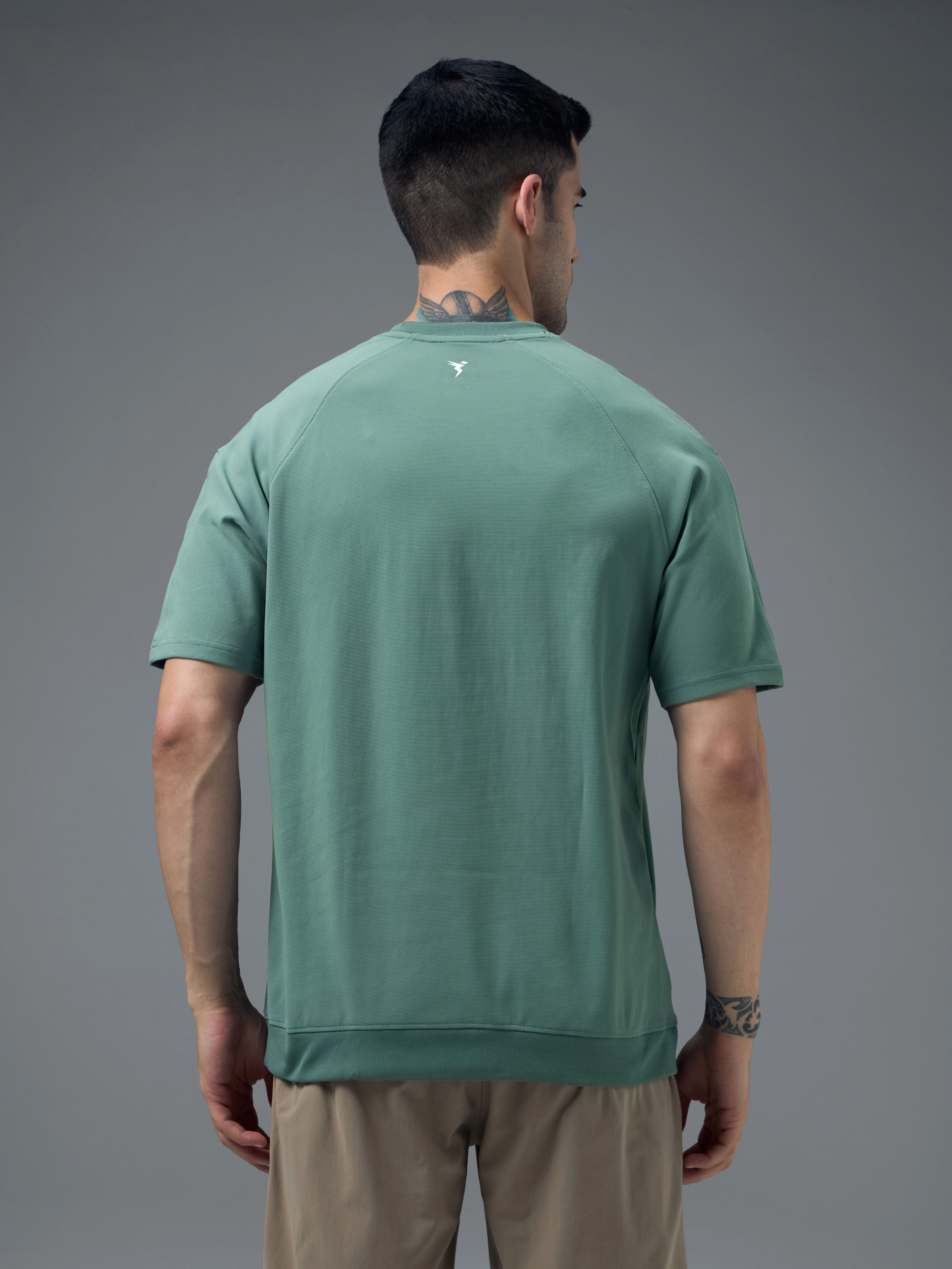 Men Printed Oversized Round Neck Sports T-shirt with ELASTO PLUS - Image 3