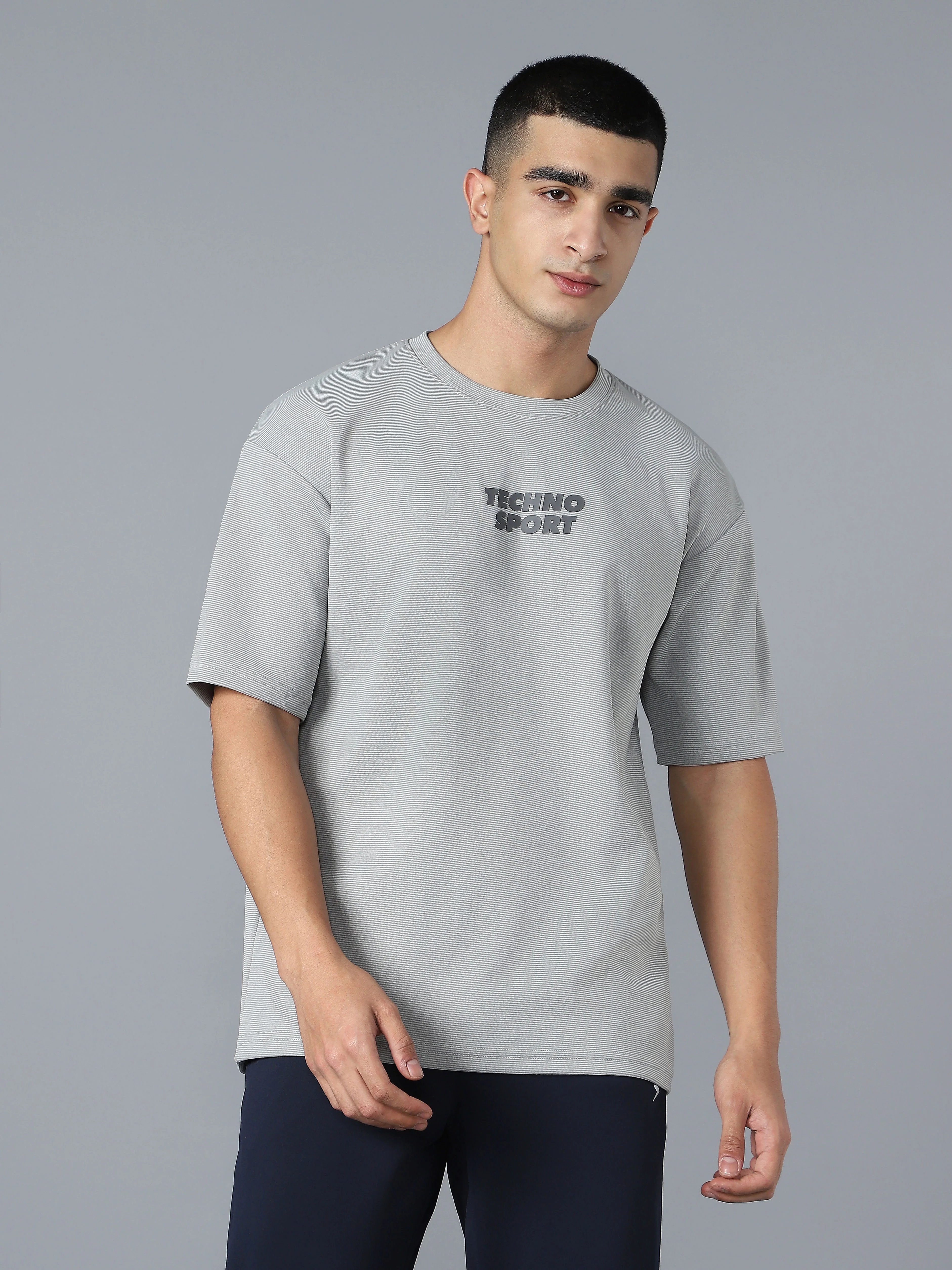 Men Printed Oversized Round Neck T-shirt with COTFLEX - Image 2