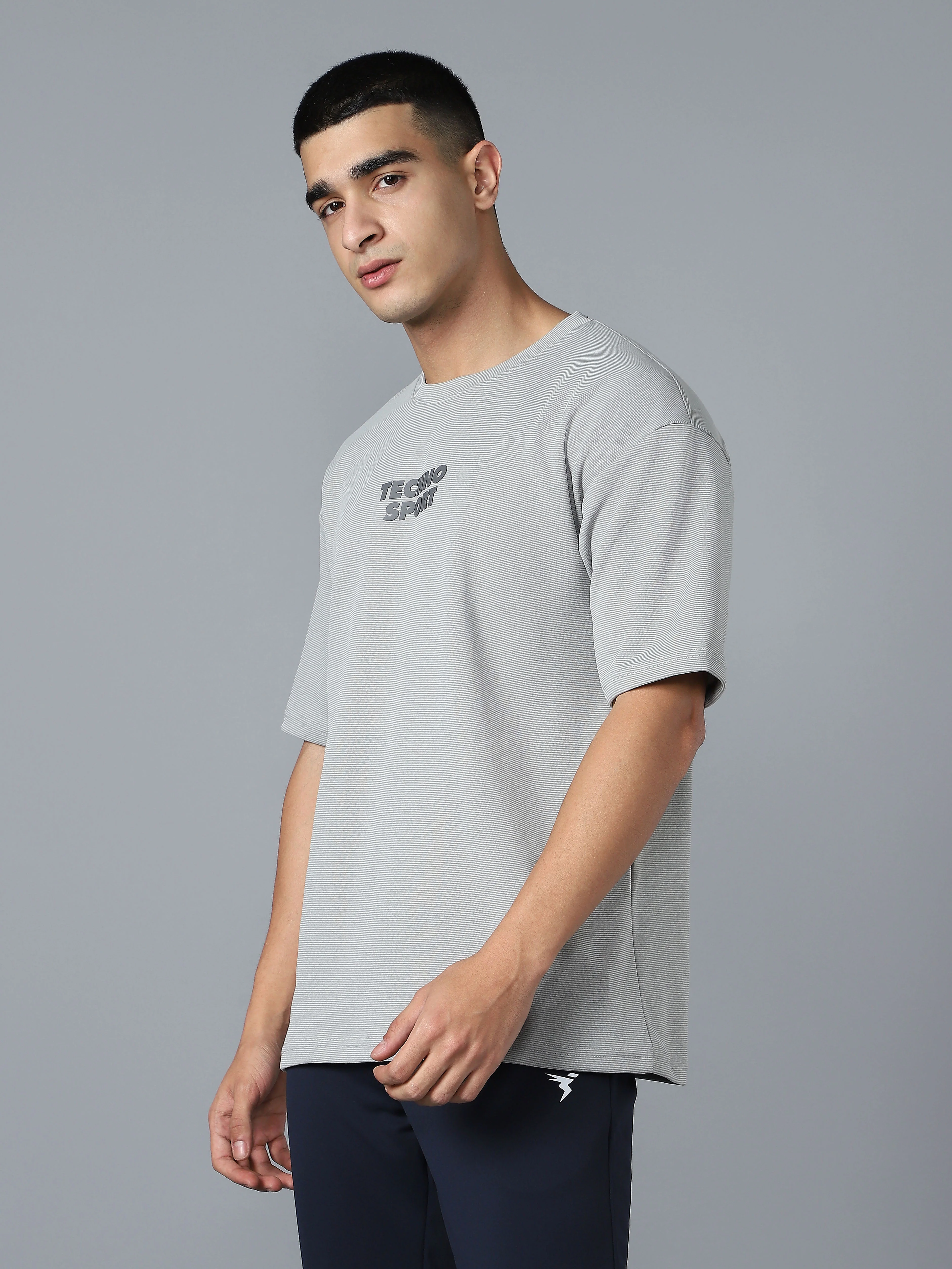 Men Printed Oversized Round Neck T-shirt with COTFLEX - Image 4