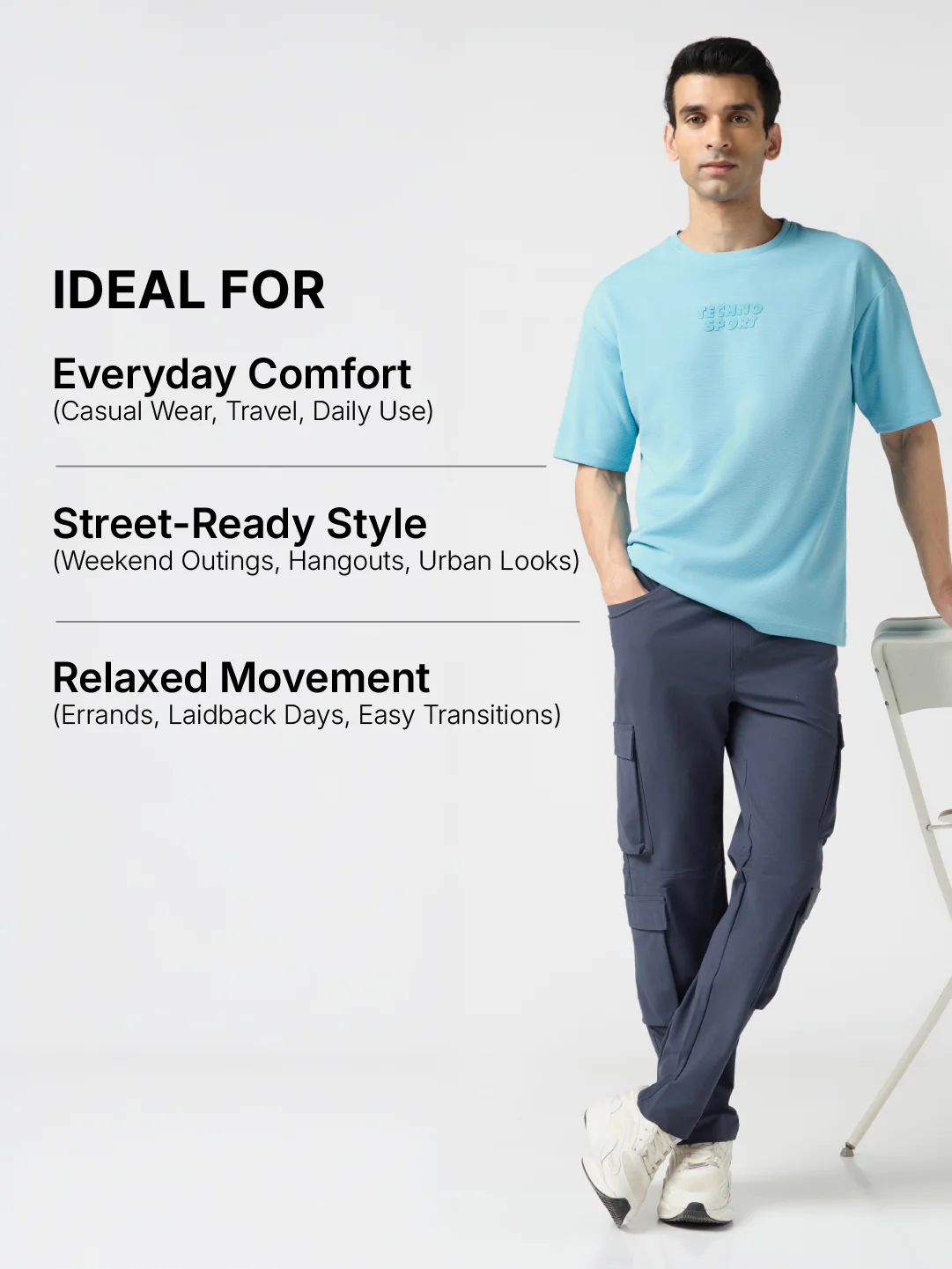 Men Printed Oversized Round Neck T-shirt with COTFLEX - Image 6