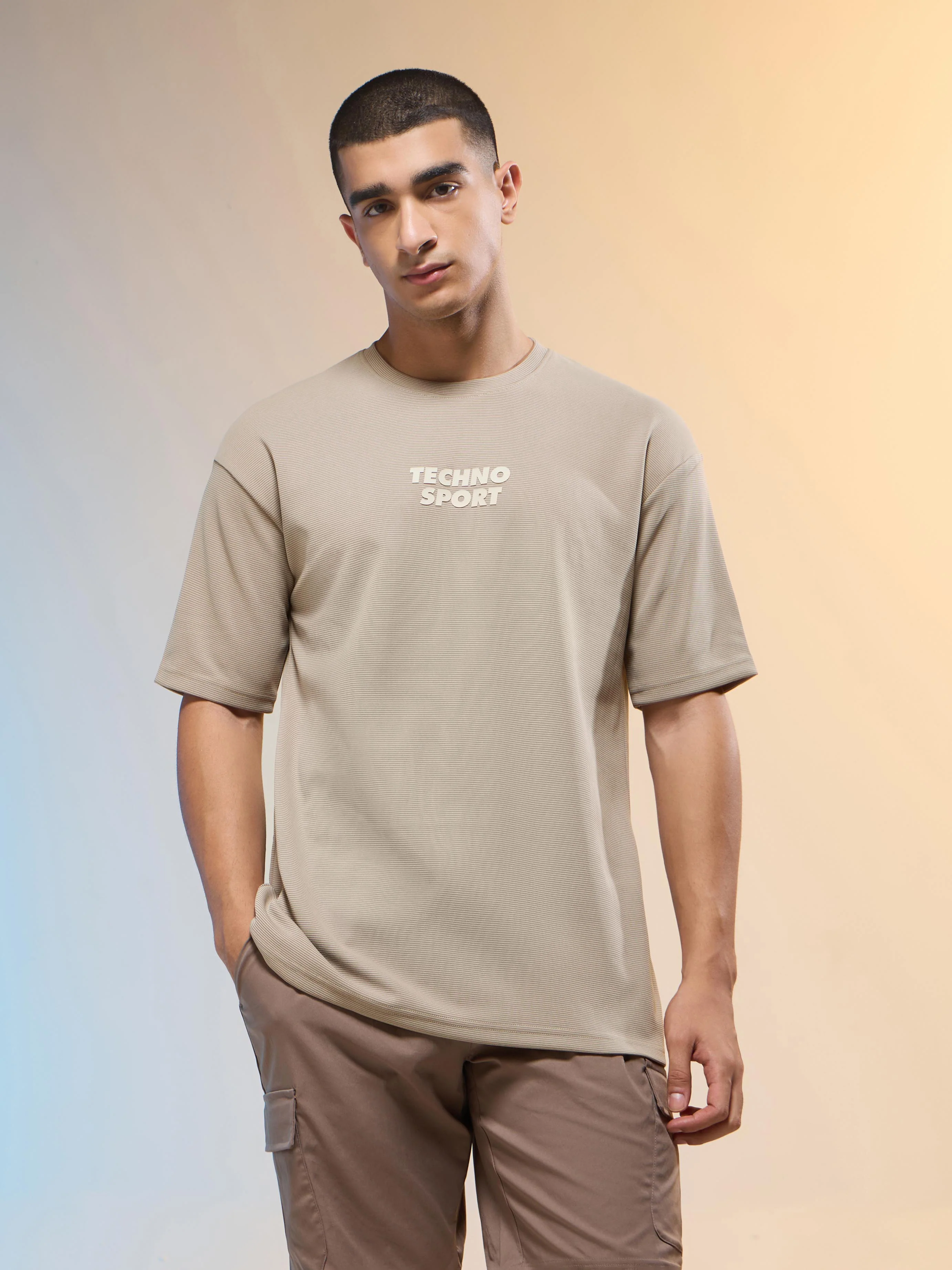 Men Printed Oversized Round Neck T-shirt with COTFLEX - Image 2