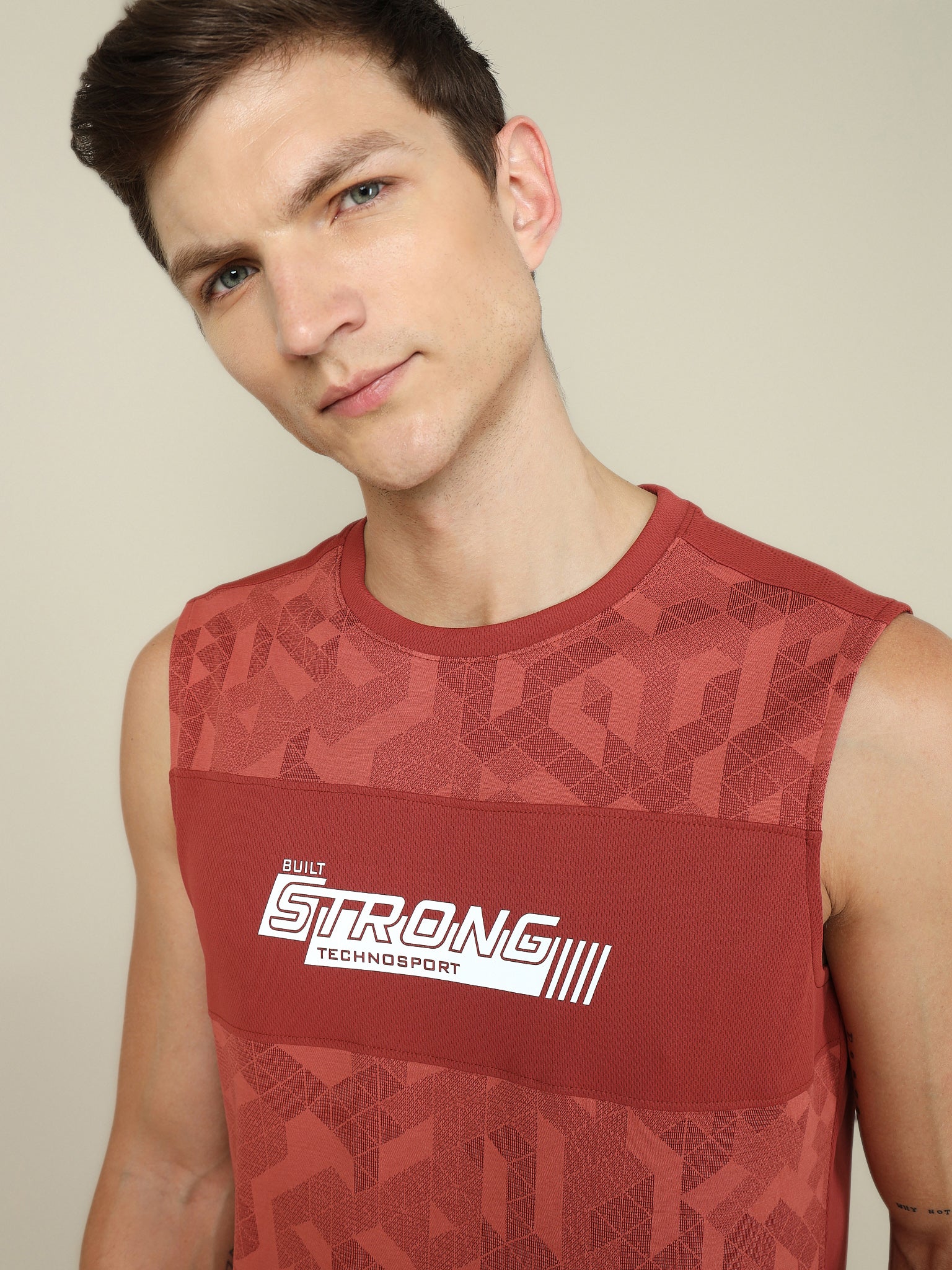 Men Printed Slim Fit Crew Neck Innerwear Vest with TECHNO COOL+ - Image 6