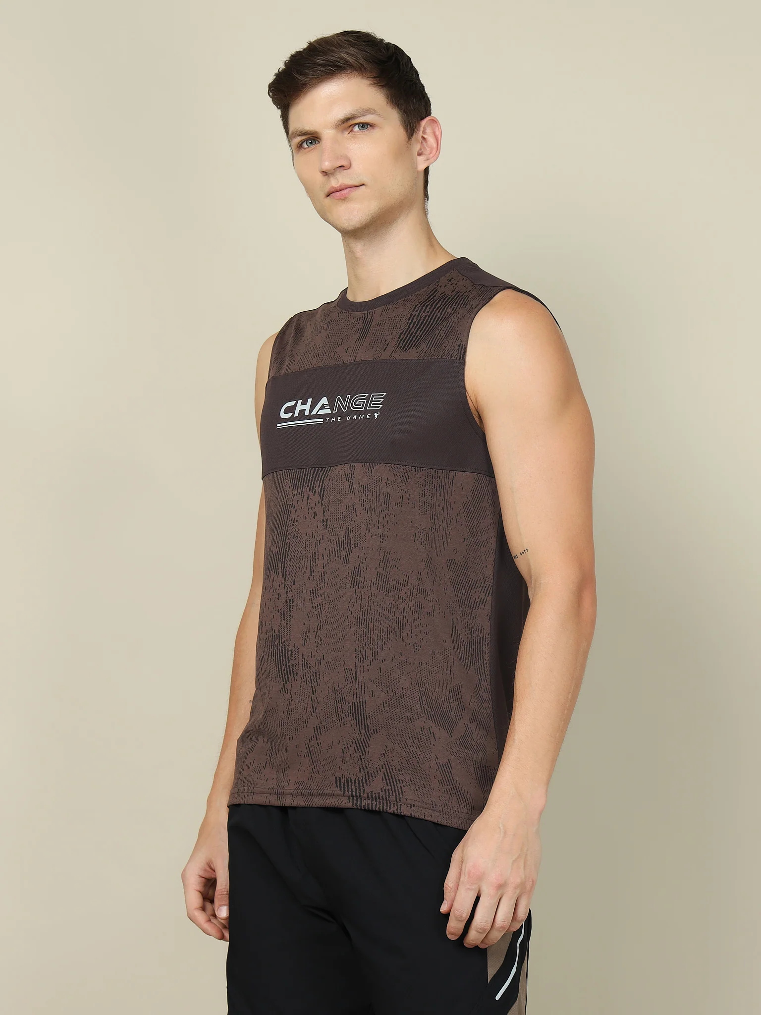 Men Printed Slim Fit Crew Neck Innerwear Vest with TECHNO COOL+ - Image 4