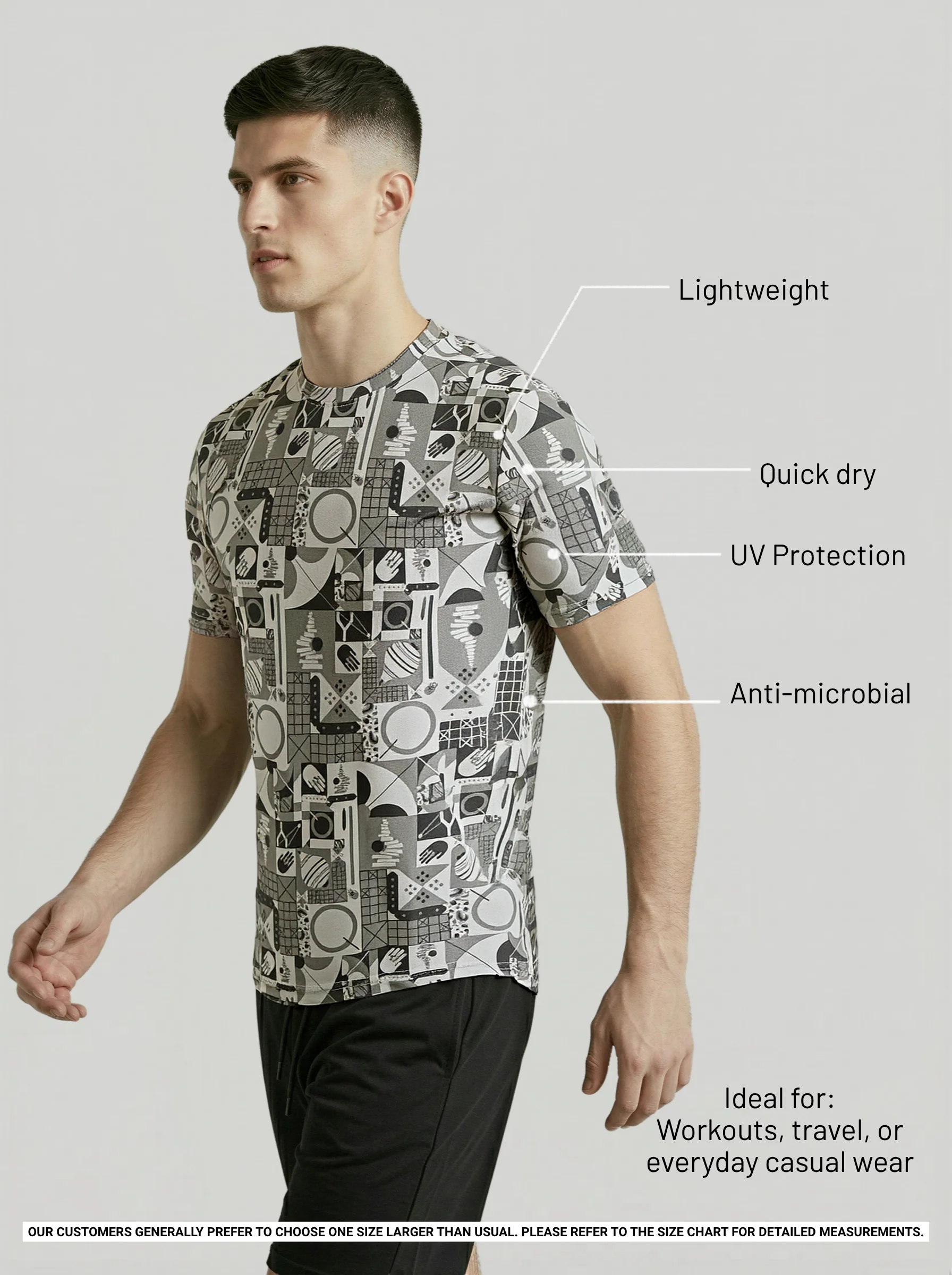 Men Printed Slim Fit Crew Neck T-shirt with MATPIQ - Image 4