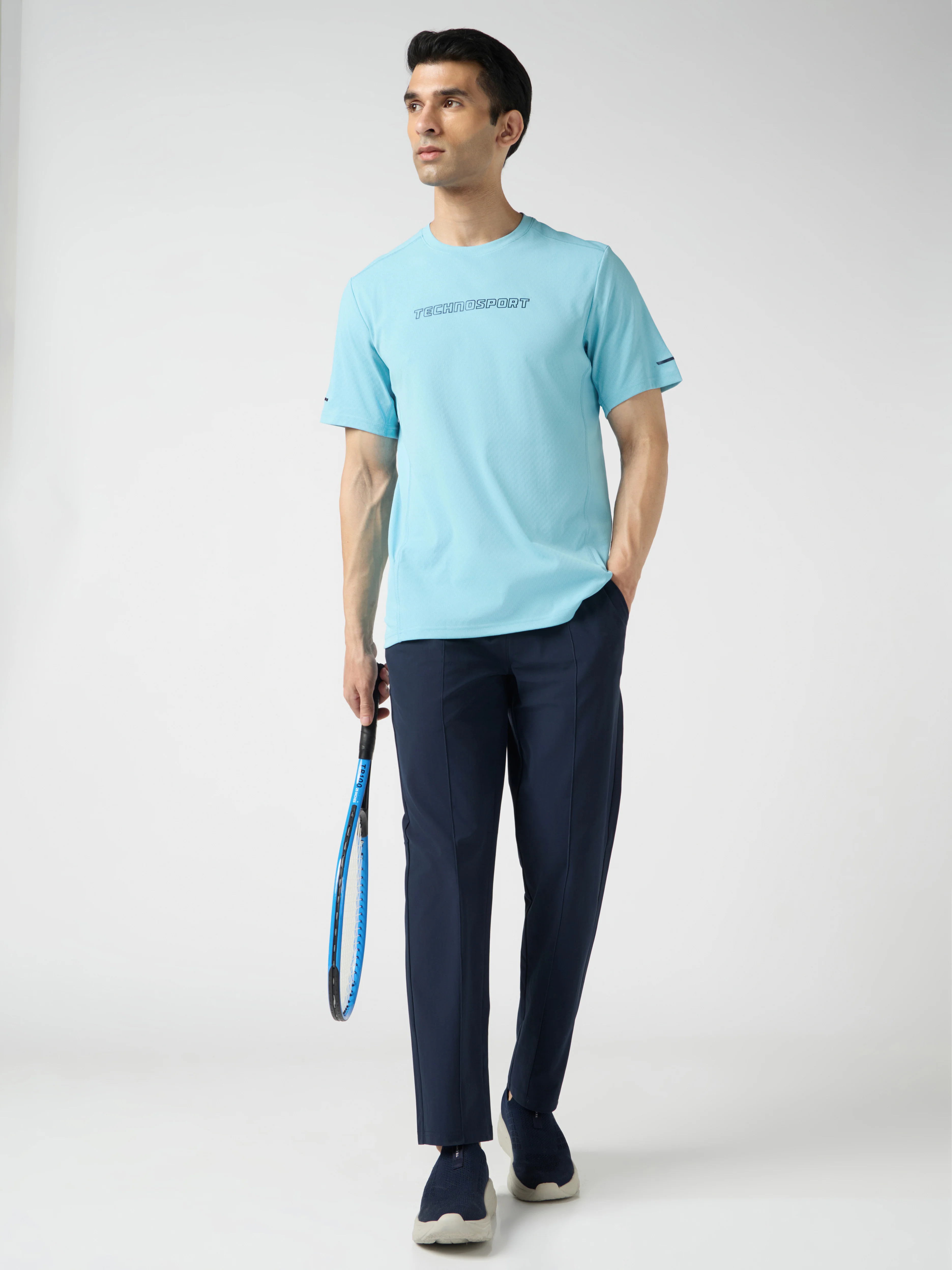 Men Printed Slim Fit Henley Neck Sports T-Shirt with ELASTOLITE - Image 7