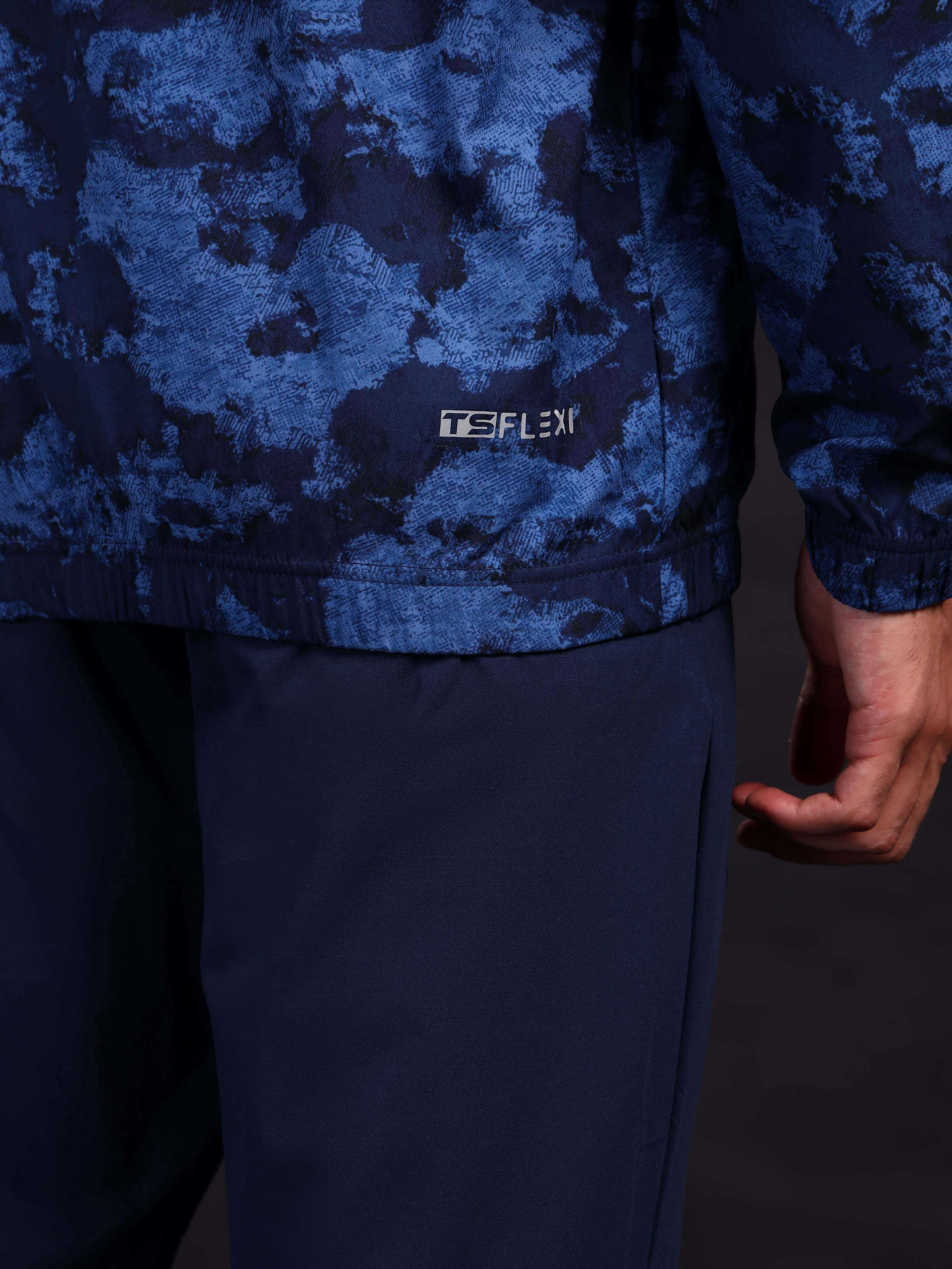 Men Printed Slim Fit Mock Neck Jacket with TS FLEXI - Image 7