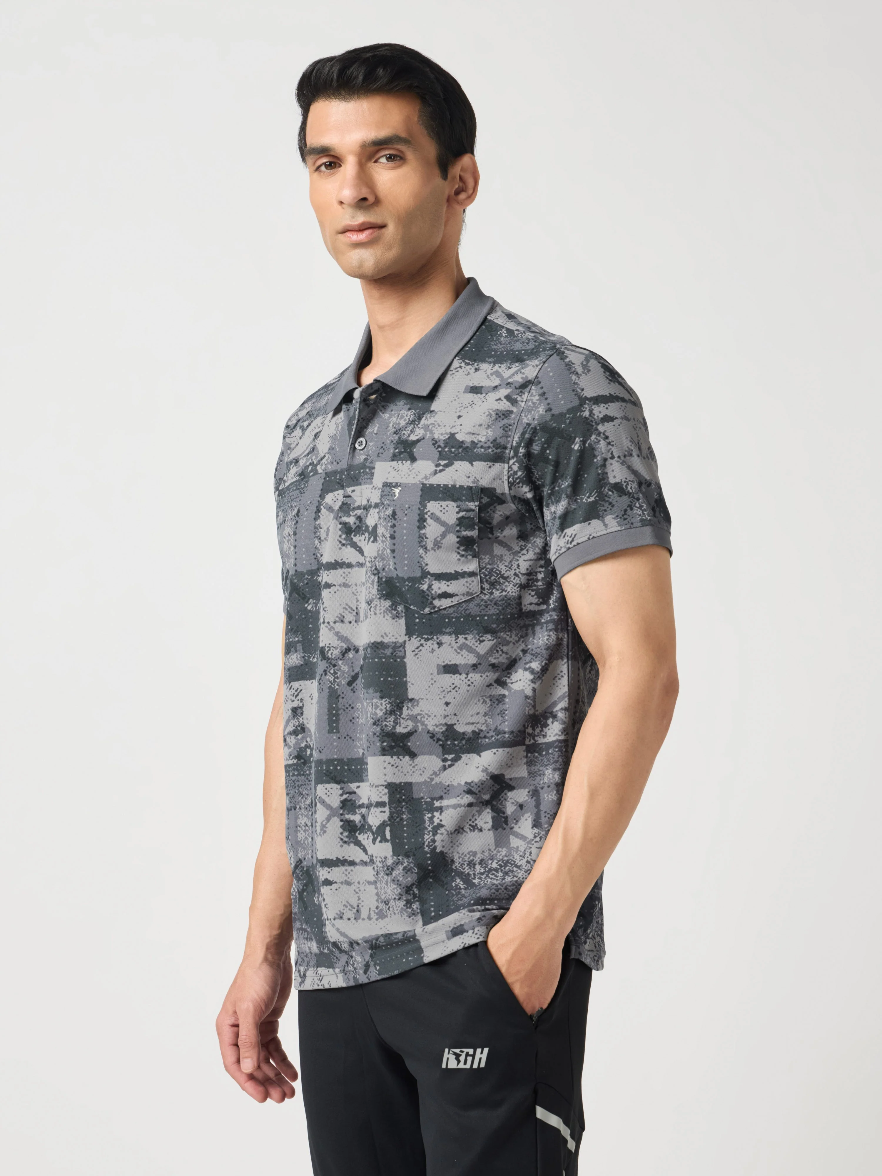 Men Printed Slim Fit Polo Sports T-shirt with MATPIQ - Image 4