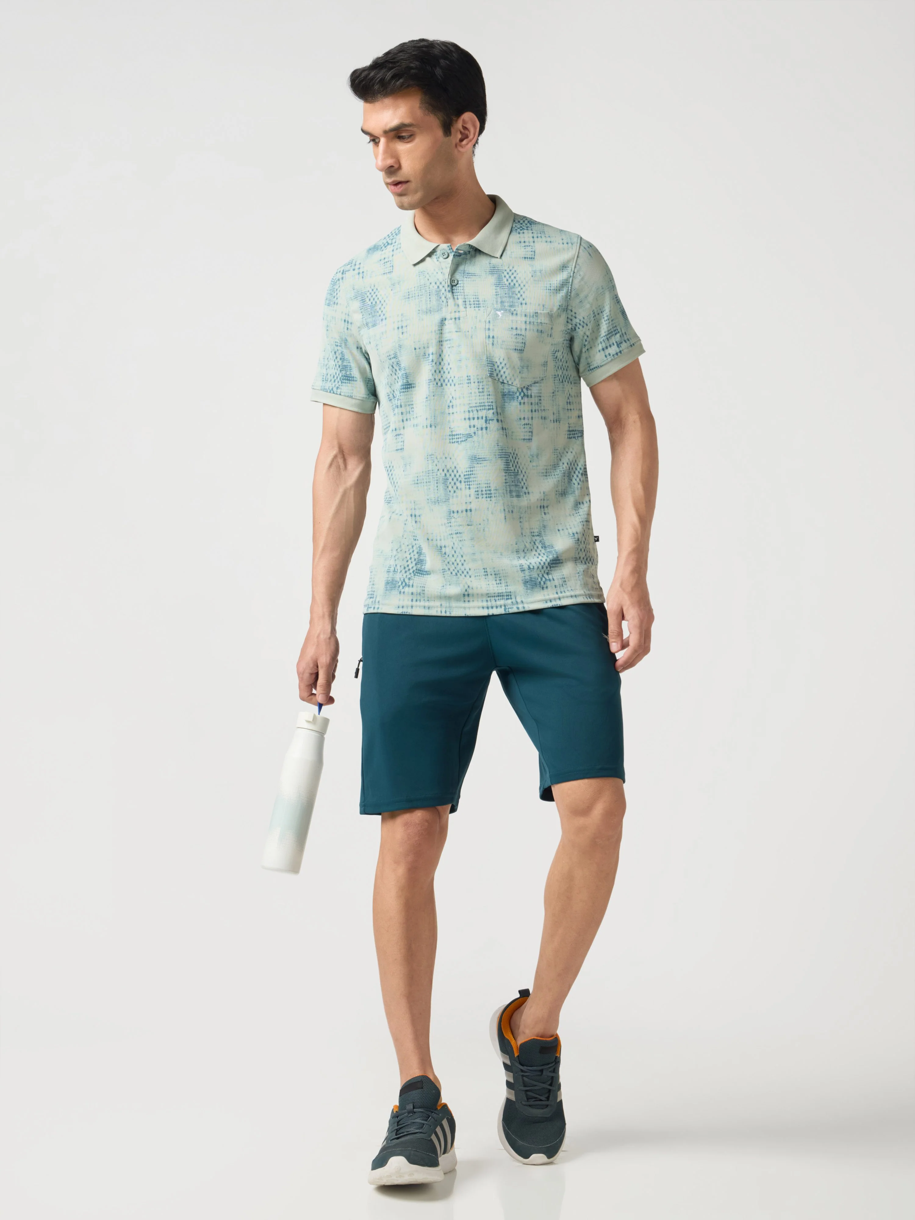 Men Printed Slim Fit Polo Sports T-shirt with MATPIQ - Image 6