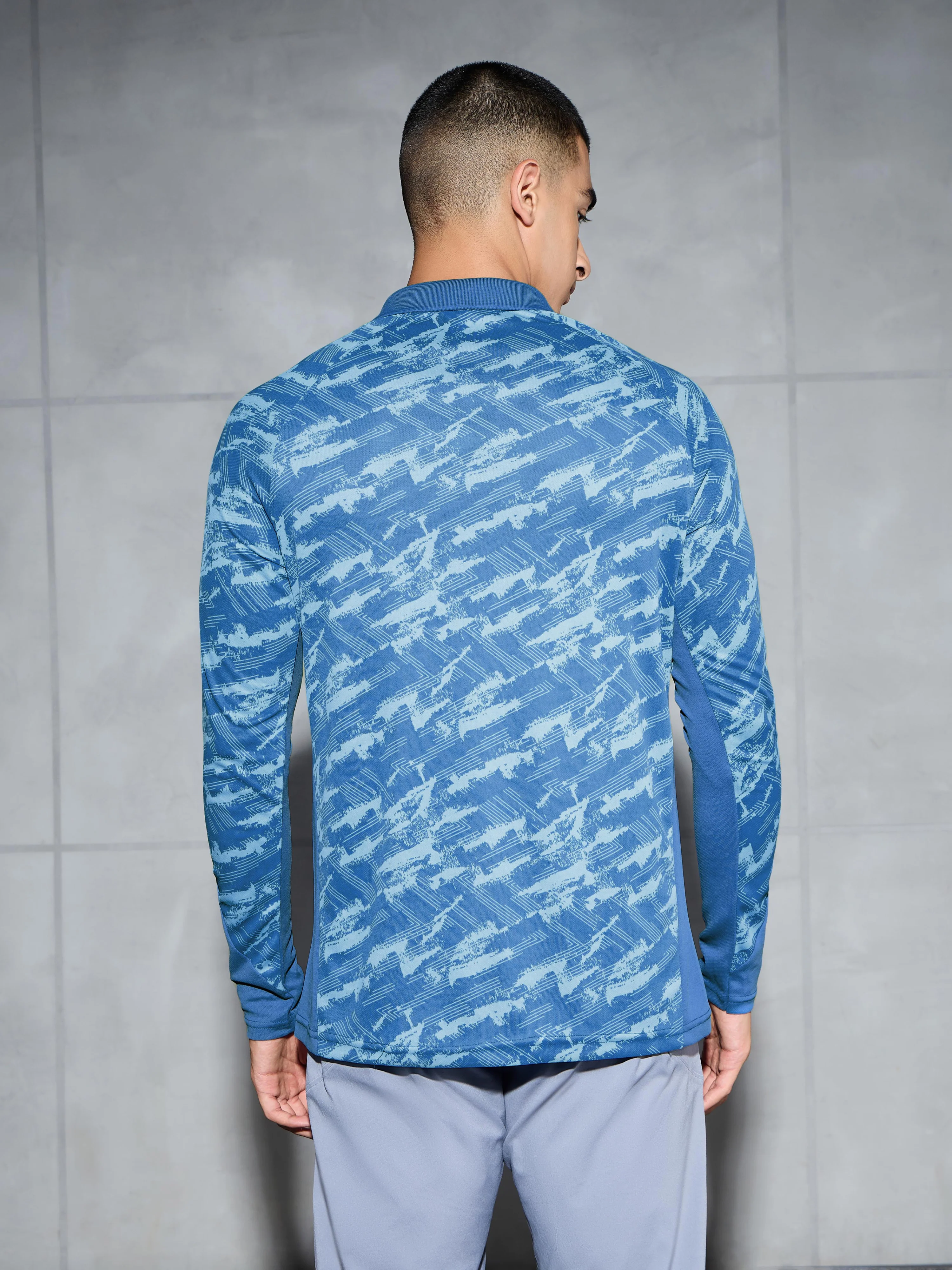 Men Printed Slim Fit Polo Sports T-shirt with TECHNOCOOL+ - Image 3