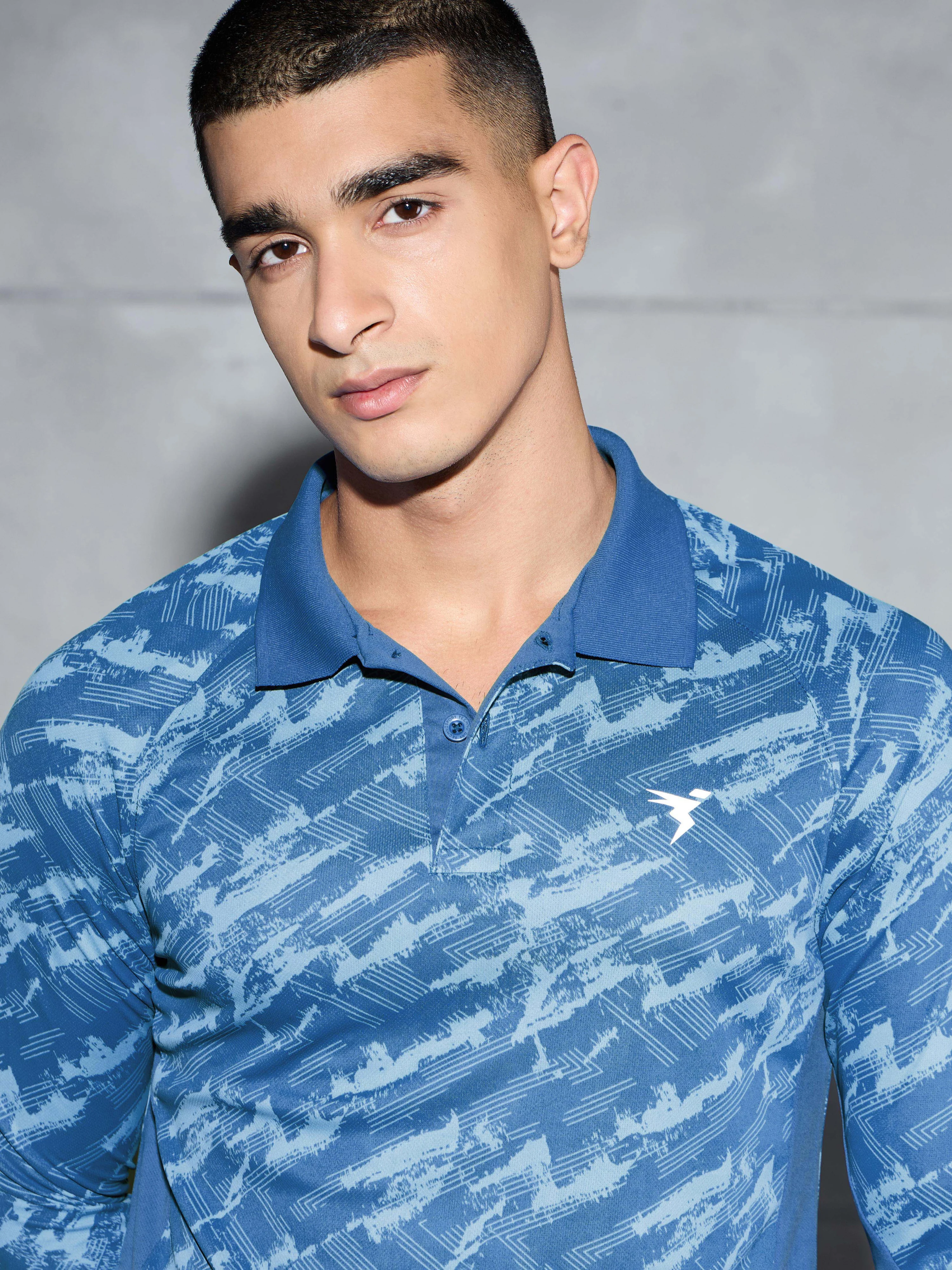 Men Printed Slim Fit Polo Sports T-shirt with TECHNOCOOL+ - Image 7