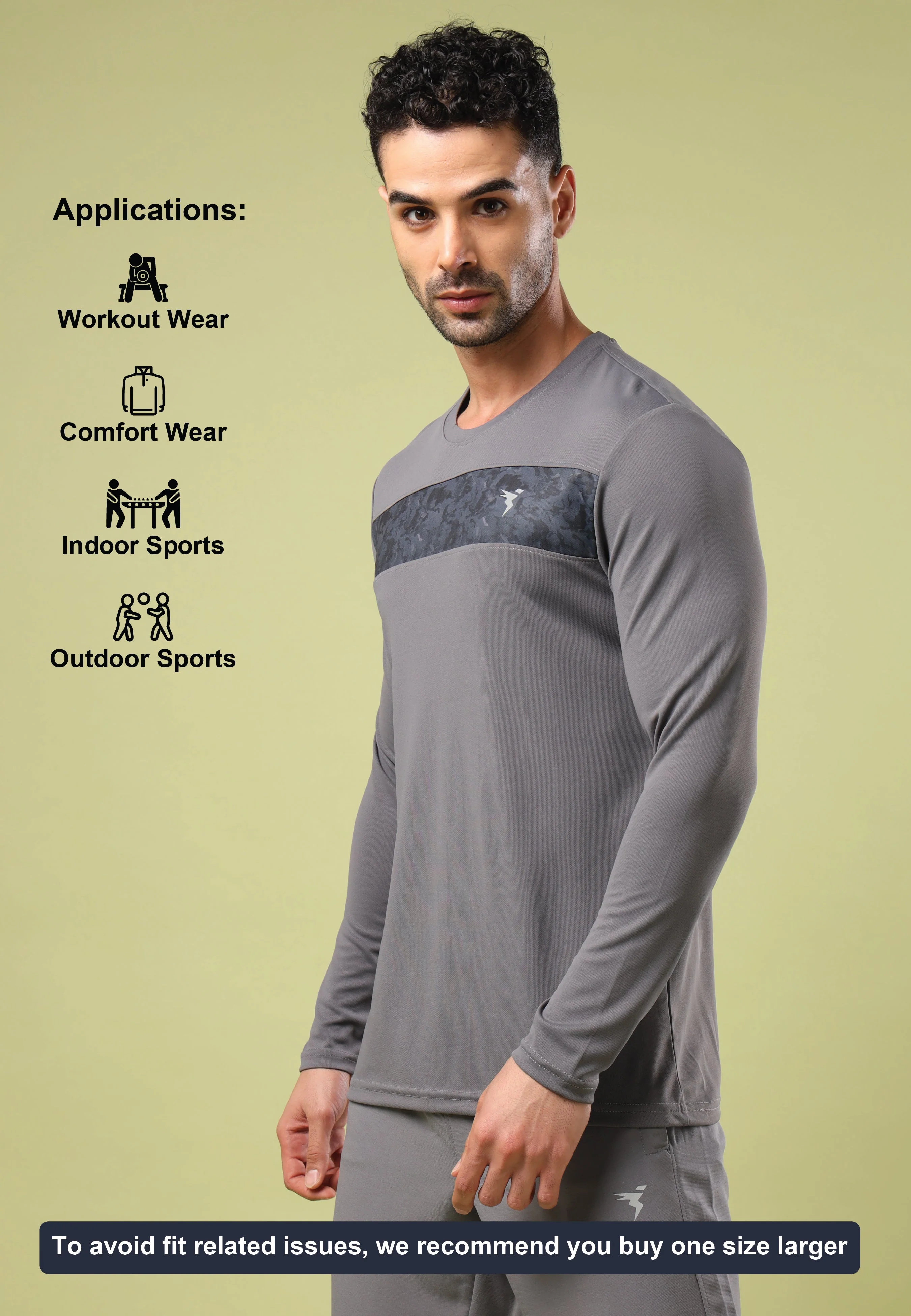 Men Printed Slim Fit Round Neck Sports T-shirt with TECHNO COOL+ - Image 3