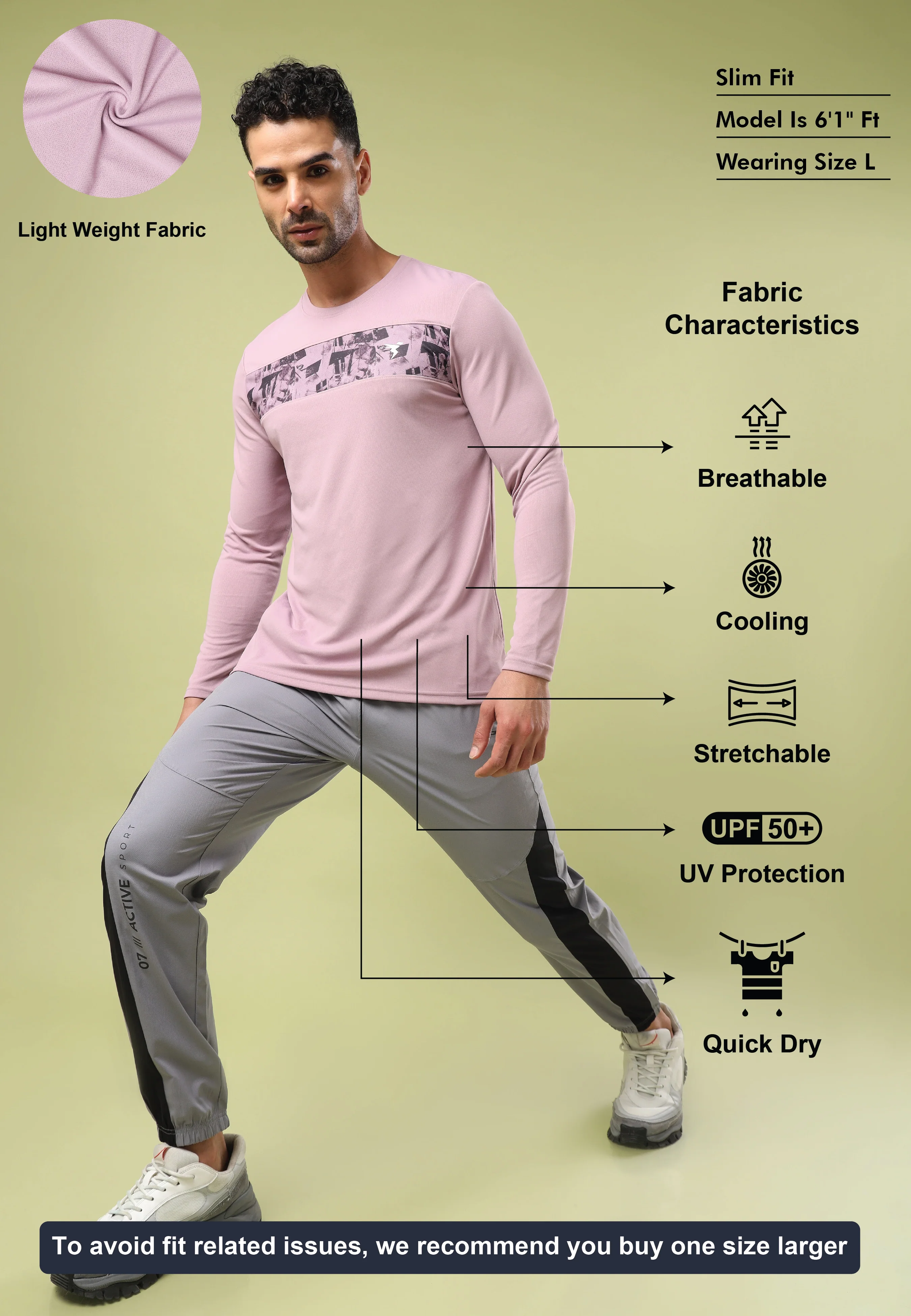 Men Printed Slim Fit Round Neck Sports T-shirt with TECHNO COOL+ - Image 4