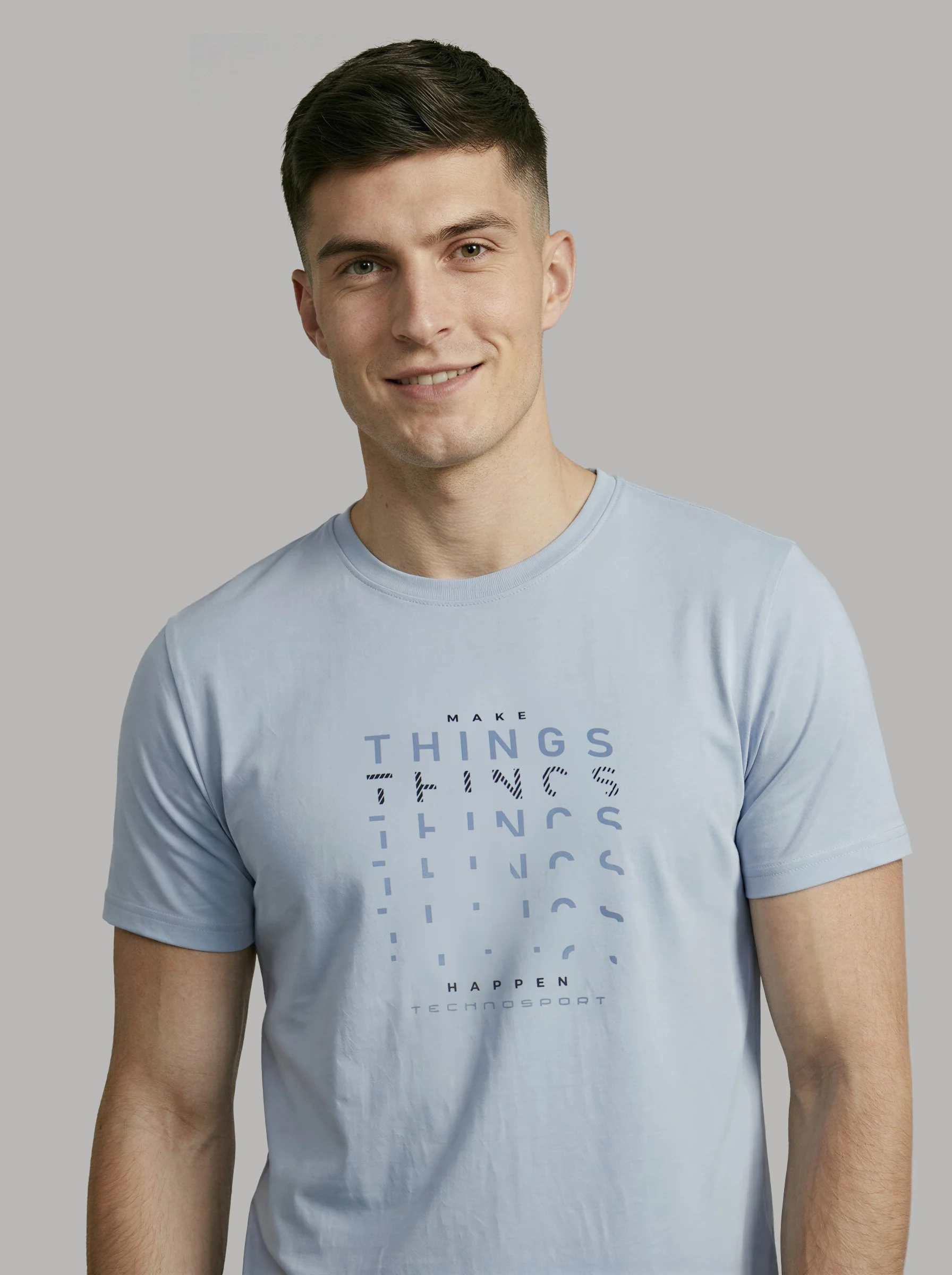 Men Printed Slim Fit Round Neck T-shirt with COTFLEX - Image 7