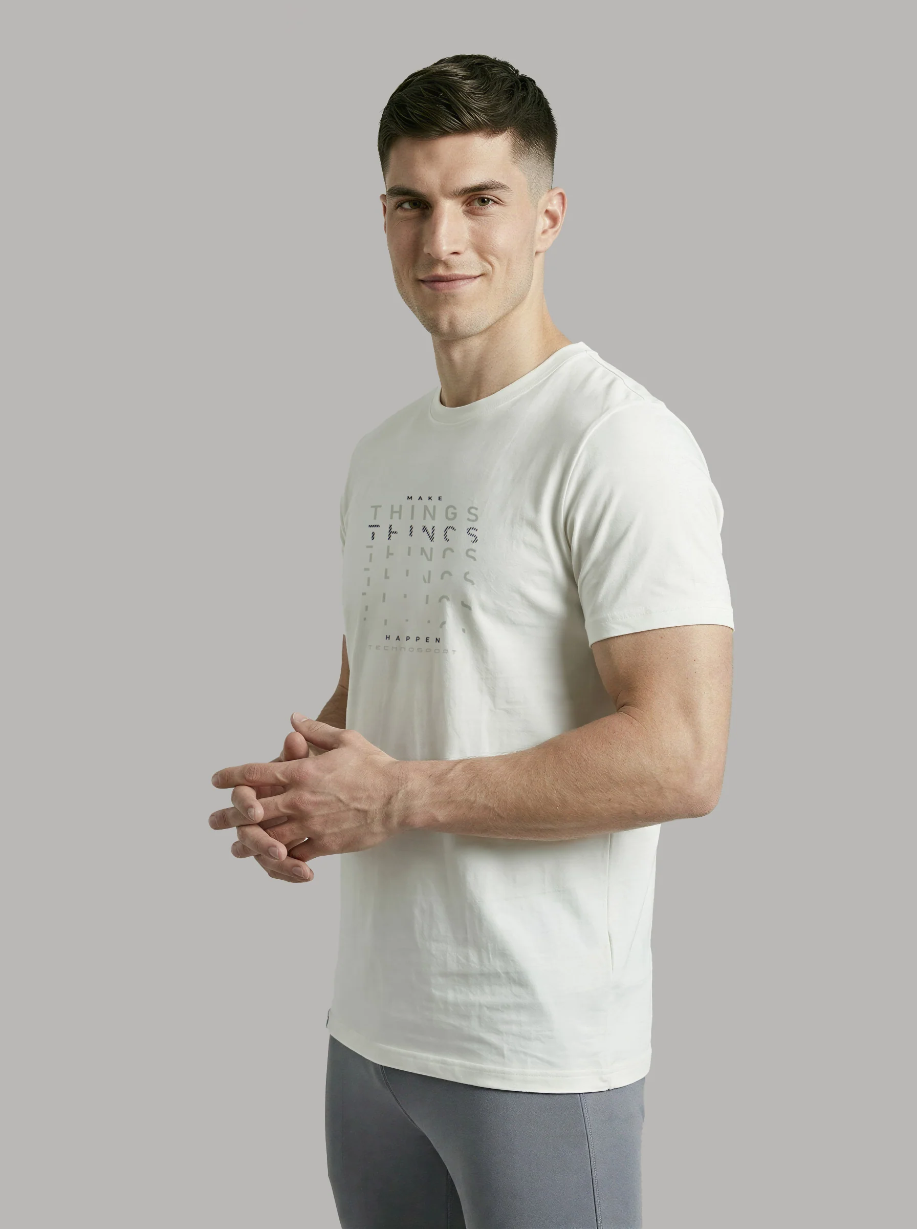 Men Printed Slim Fit Round Neck T-shirt with COTFLEX - Image 5