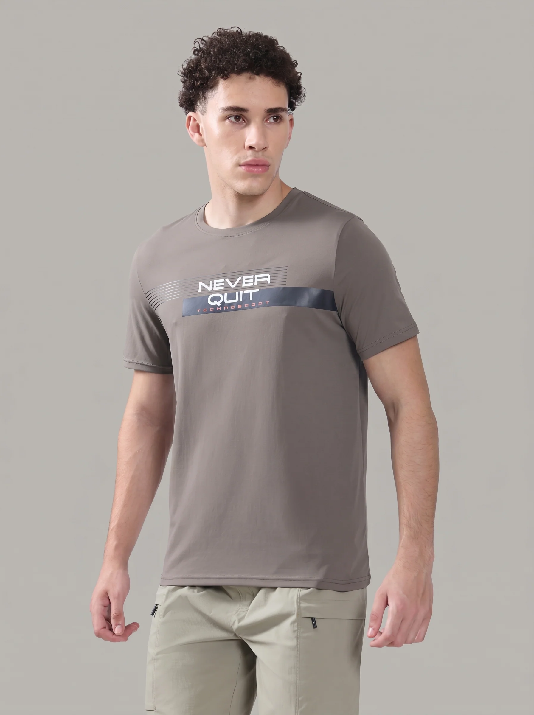 Men Printed Slim Fit Round Neck T-shirt with COTFLEX - Image 5